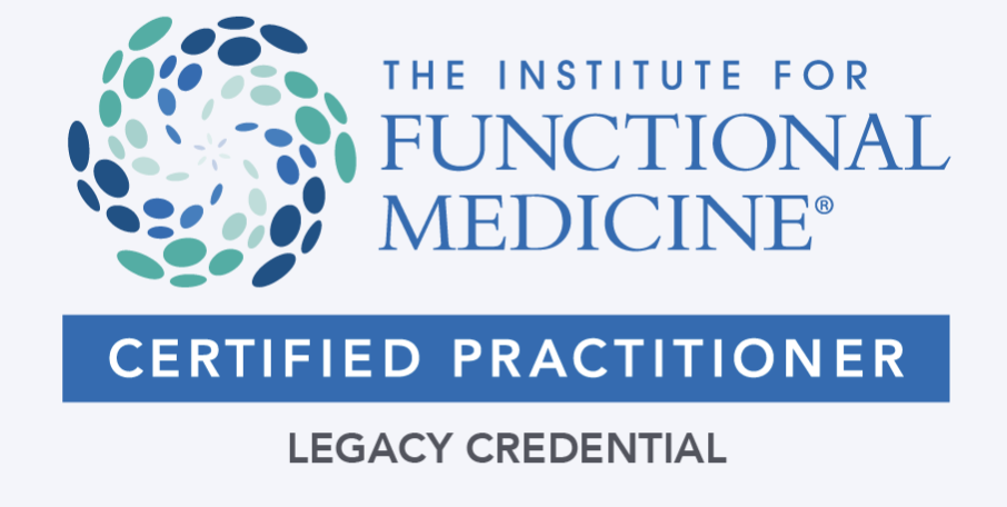 The logo of the Institute for Functional Medicine with text indicating Certified Practitioner Legacy Credential.