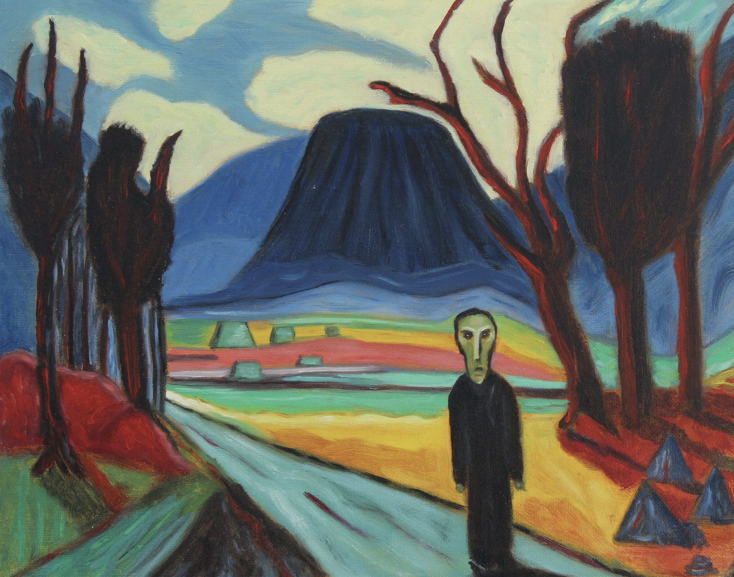 Static In The Marrow, 2025, Oil on canvas board- 11 x 14 x 1/8 in