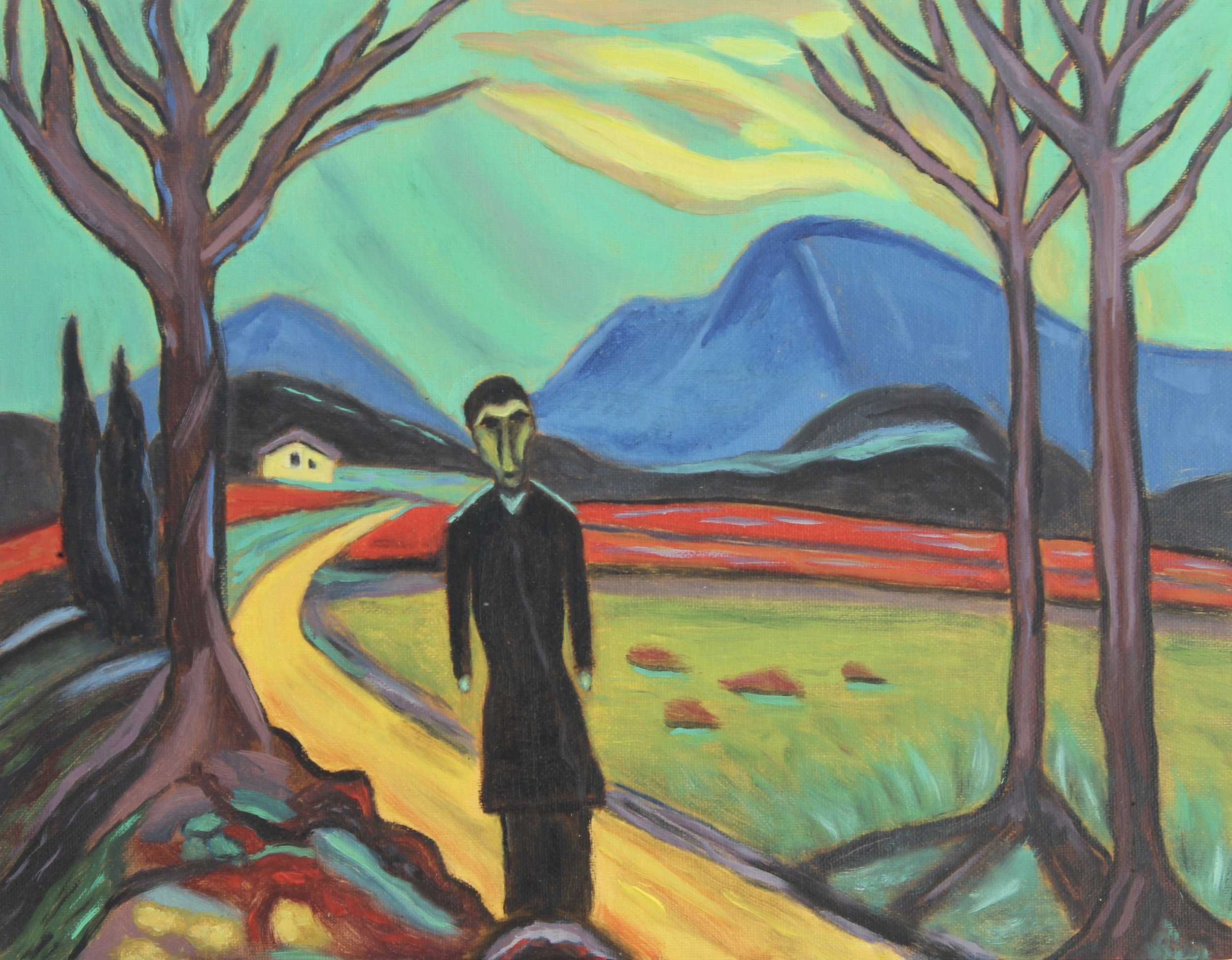 The Long Way Home, 2025, Oil on canvas board- 11 x 14 x 1/8 in.