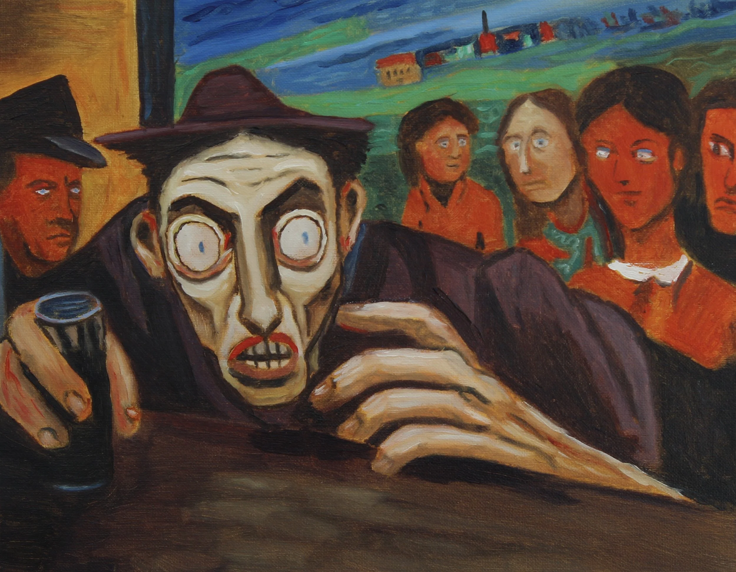 They Watch, 2026, Oil on canvas board- 11 x 14 x 1/8 in.