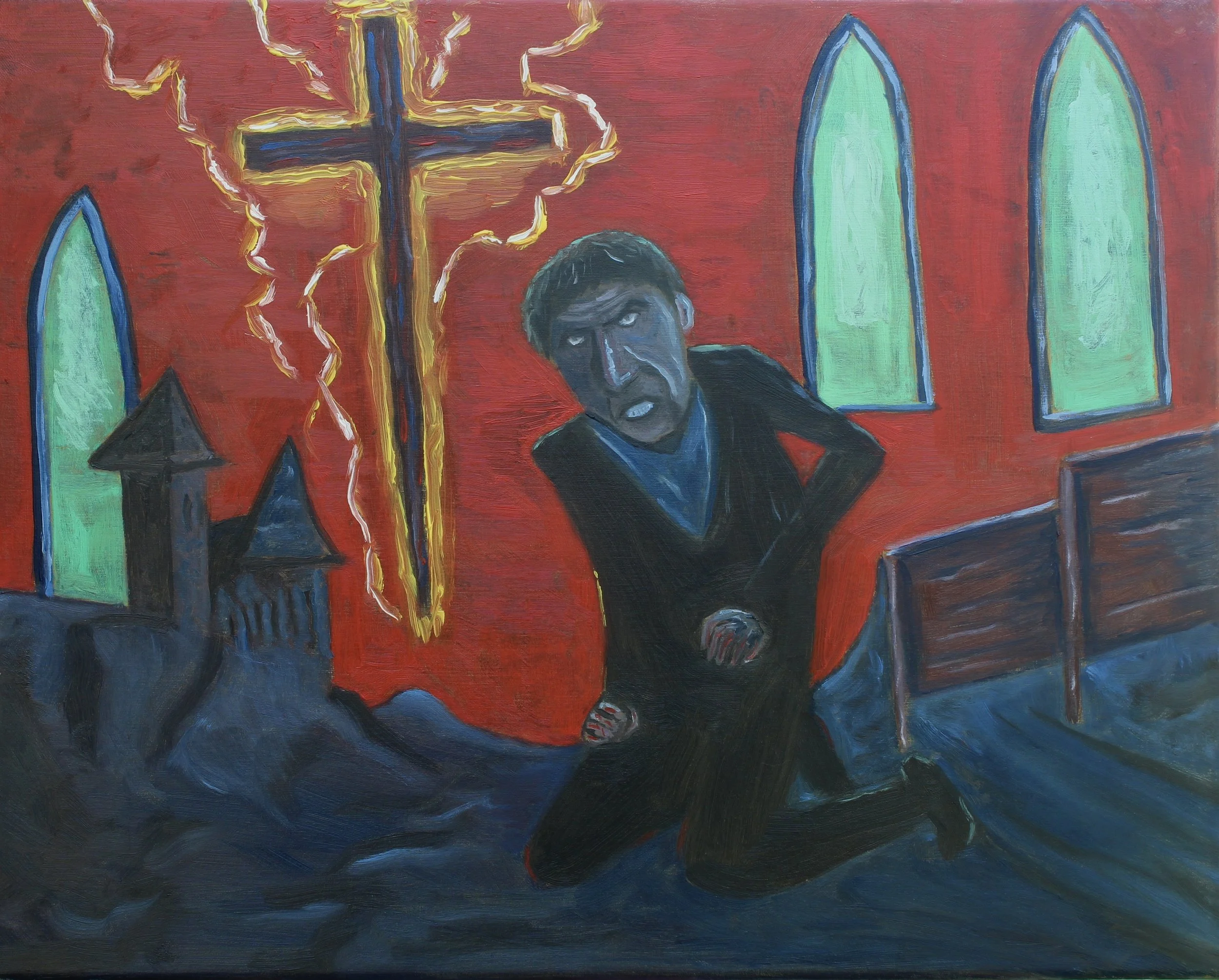 Pending Prayer, 2026, Oil on linen - 16 x 20 x  3/4 in.