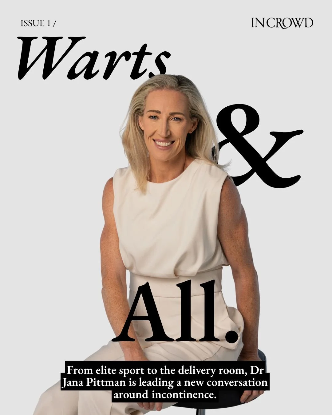 Dr Jana Pittman is an Olympian, mother of six and a doctor specialising in women's health. What you may not know, is she has lived with bladder incontinence for a long time. 

After her interview for Issue 1 of In Crowd, we asked her 5 questions that
