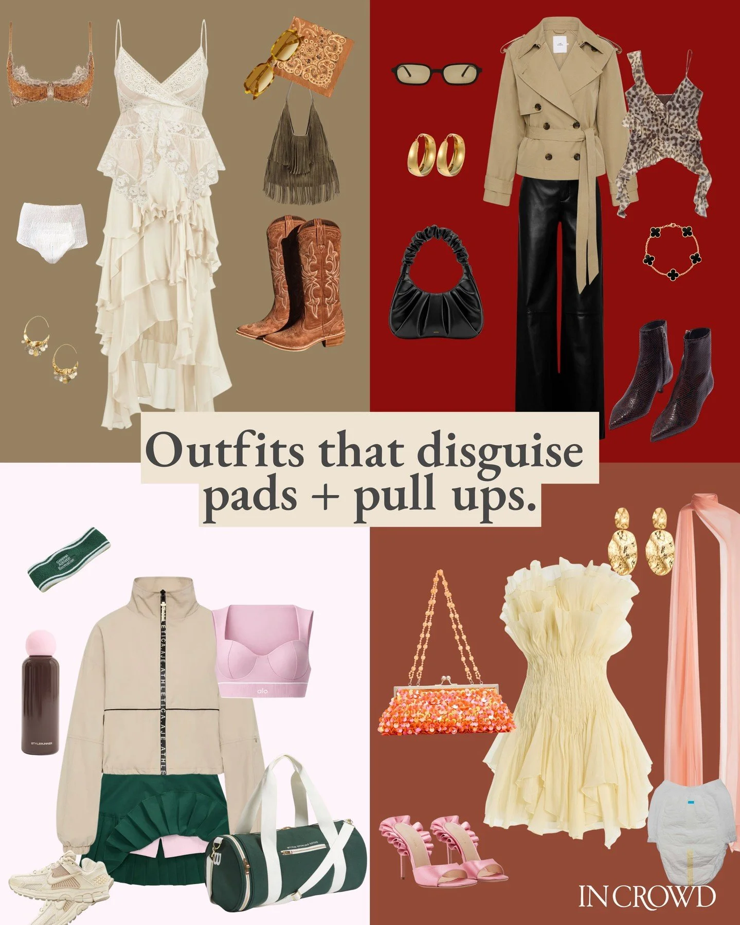 Getting dressed shouldn't mean choosing between style and feeling secure. 

Whether you wear a pad, pull-up or nappy every day, occasionally, or just "in case", fashion should work with you, not against you.

From floaty skirts and ruching 