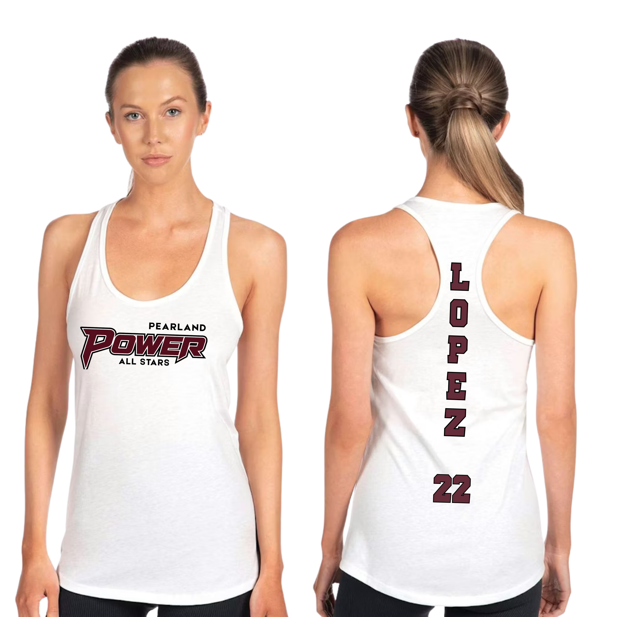 Pearland Power All Stars 2026 Womens Racerback Tank