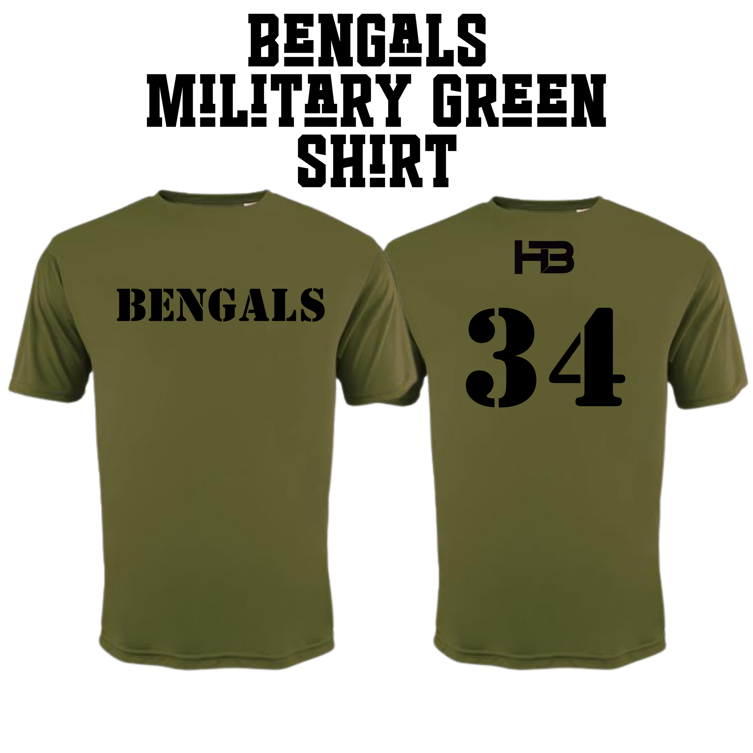 Bengals Military Green Customized Shirt