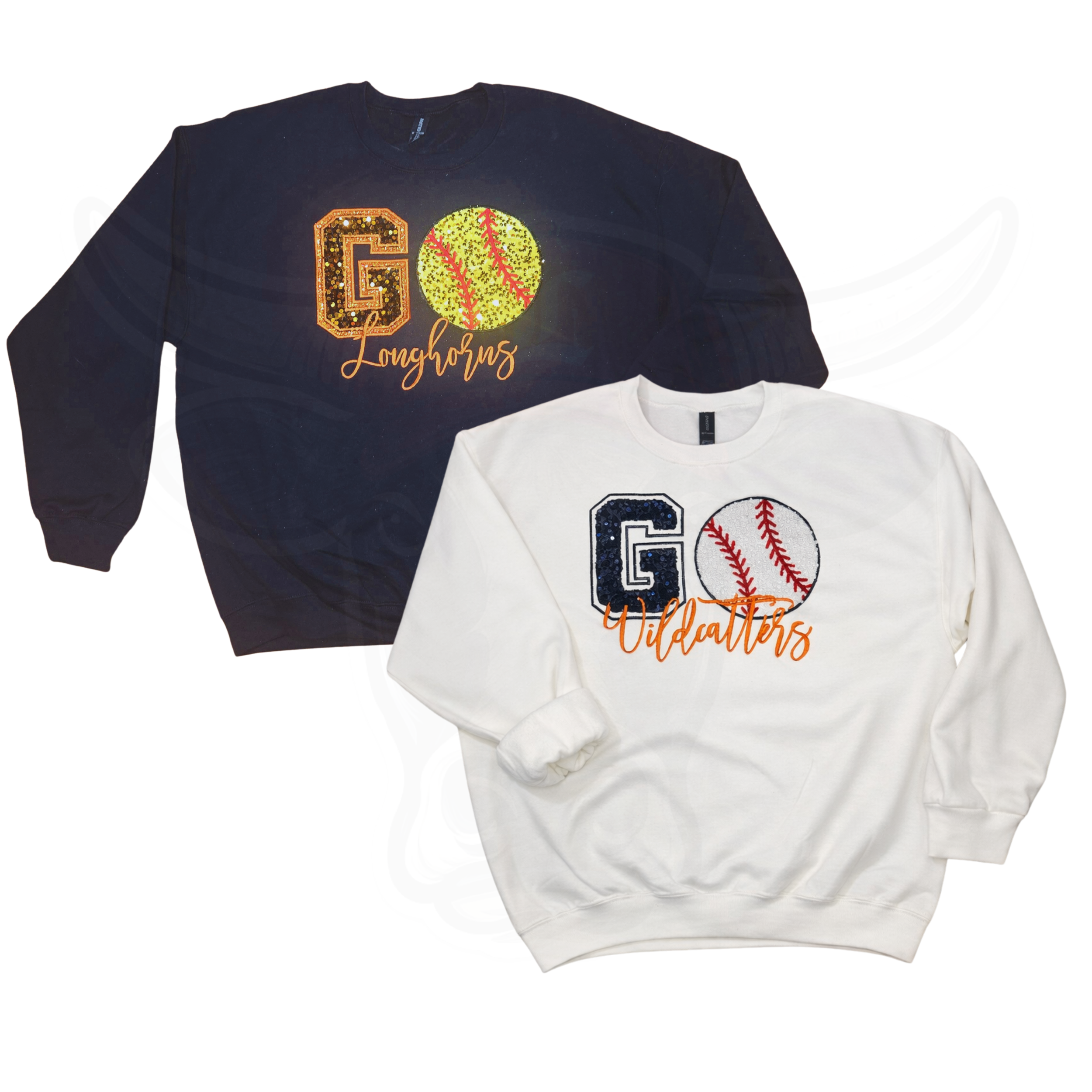 Sequin Embroidered GO Team Crewneck Sweatshirt