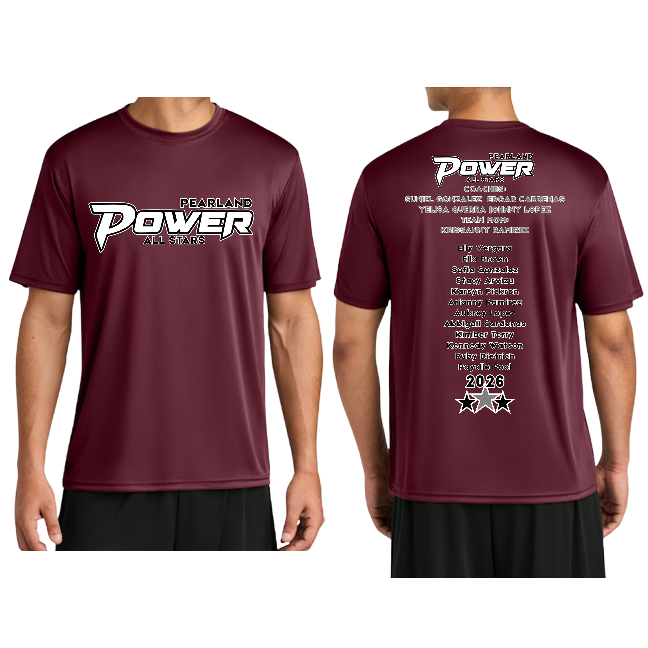Pearland Power All Stars Roster Shirt
