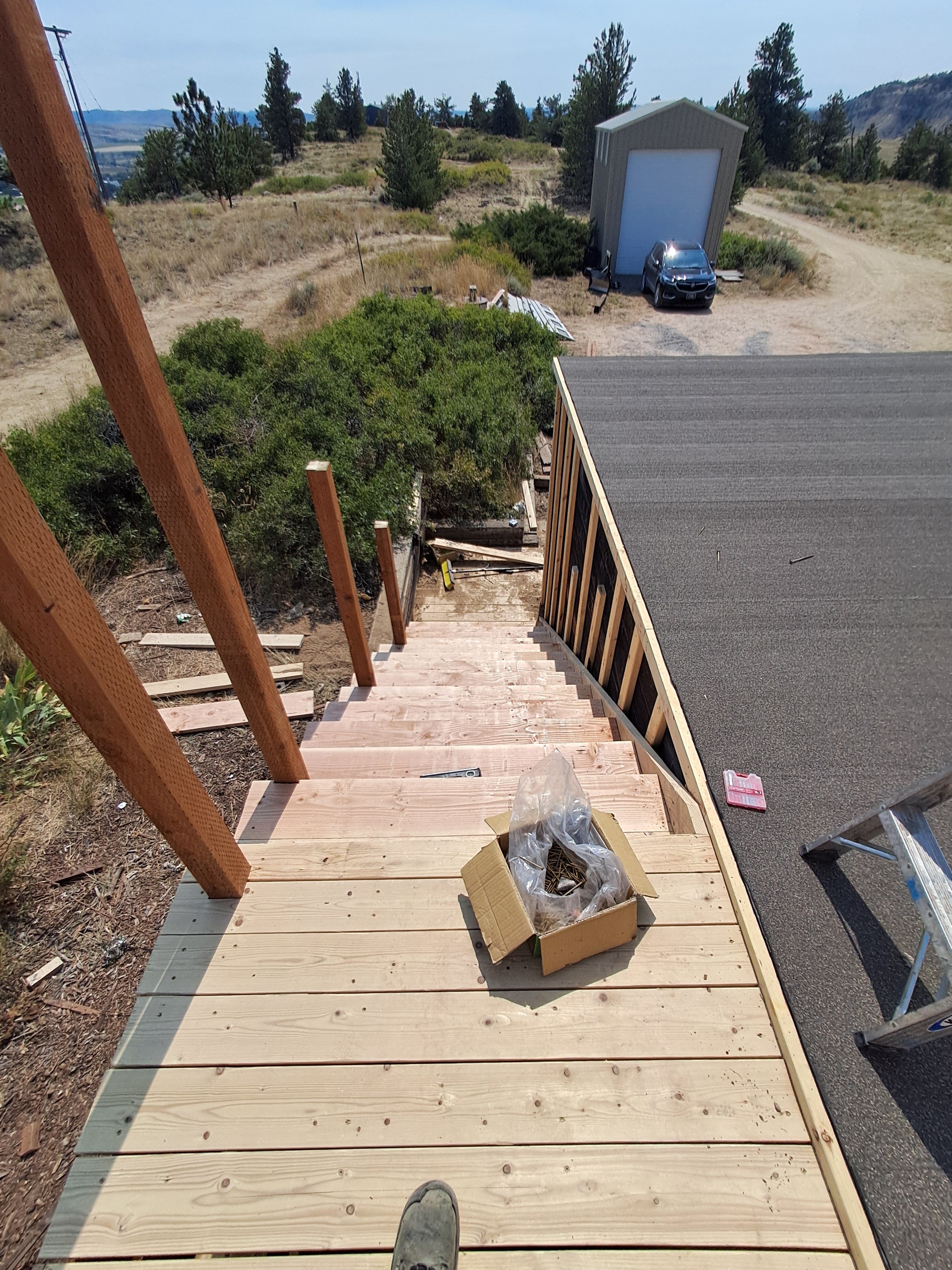 Exterior stair construction in progress by Zilkoski Construction LLC