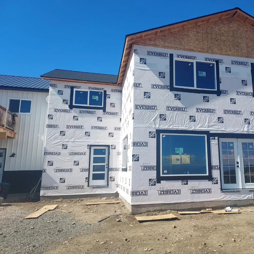 A two-story residential home under construction in Helena, MT.