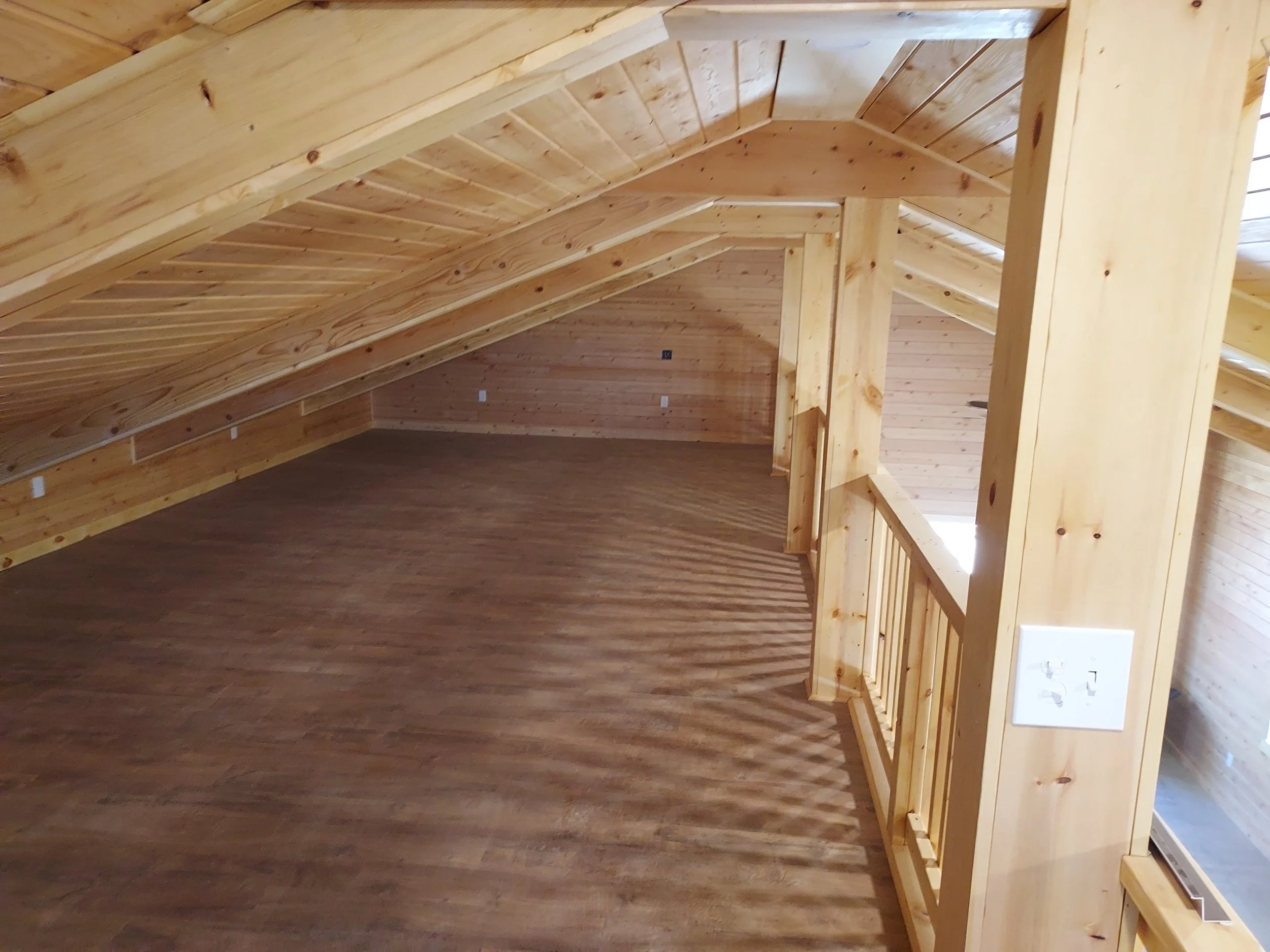 residential tongue and groove all wood loft 