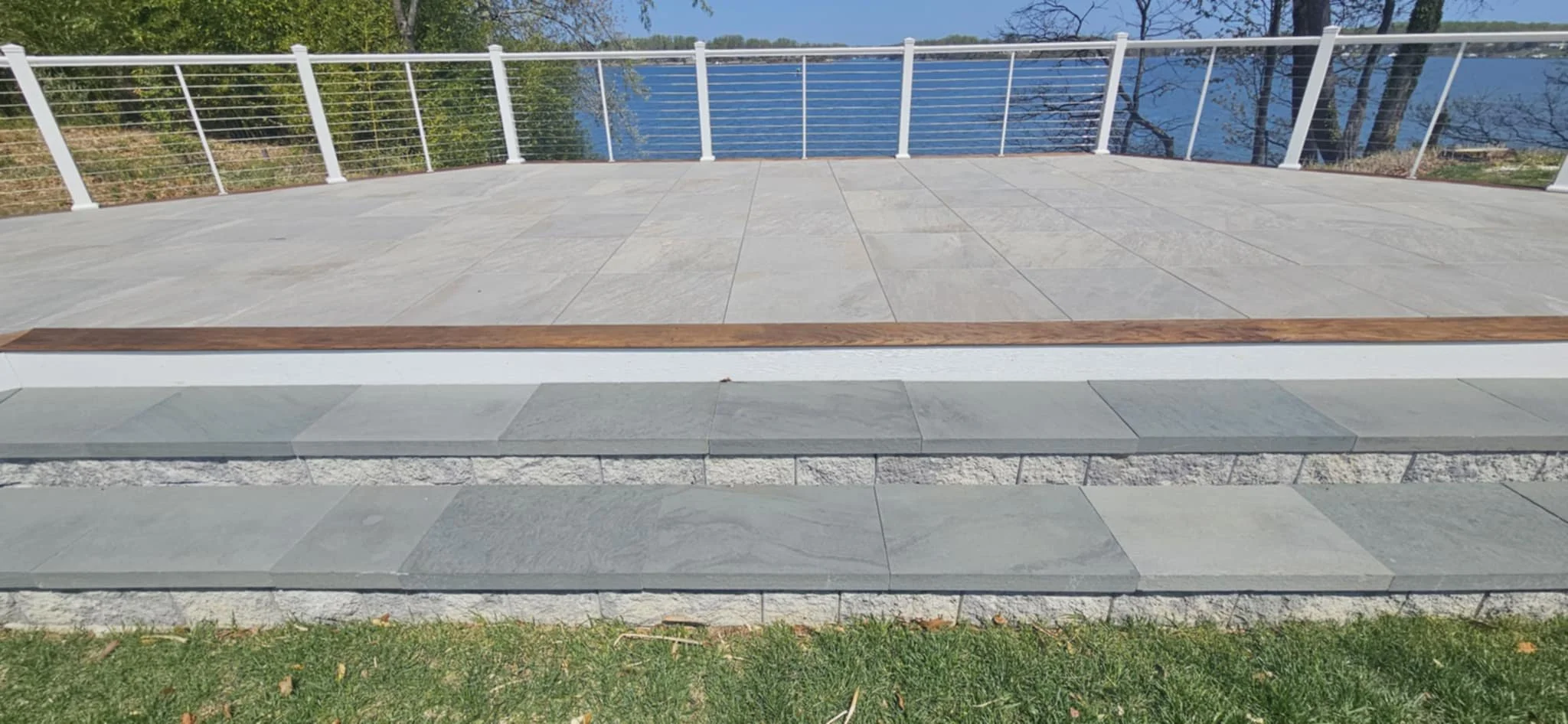 Closeup View of Hardscaped Special Events Deck Space Deck