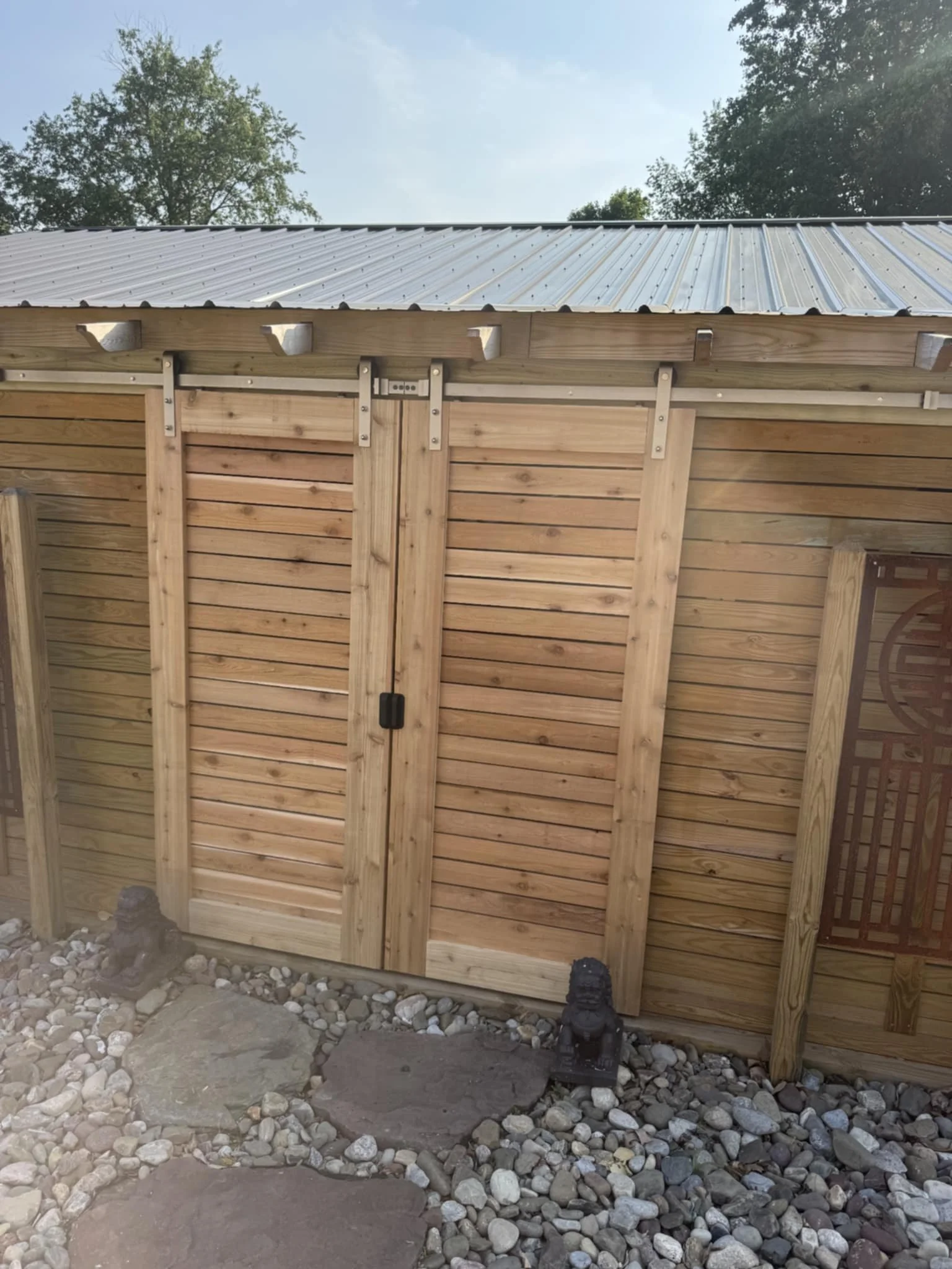 Asian Style Garden House with Doors Closed
