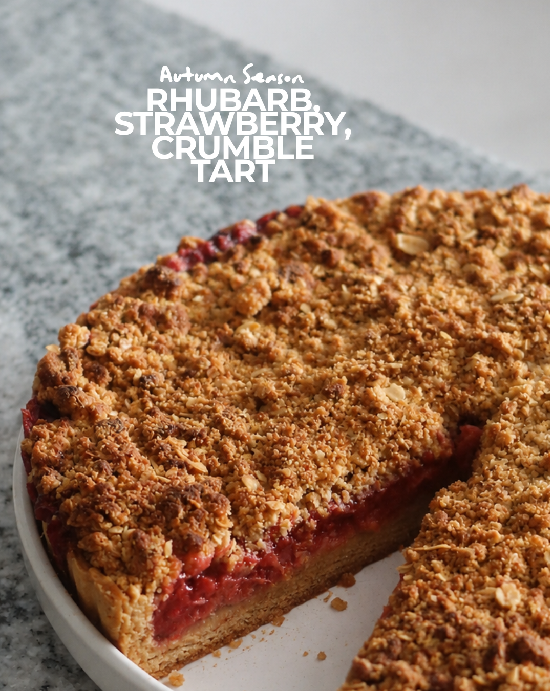 Rhubarb (and Strawberry) Crumble Tart Recipe