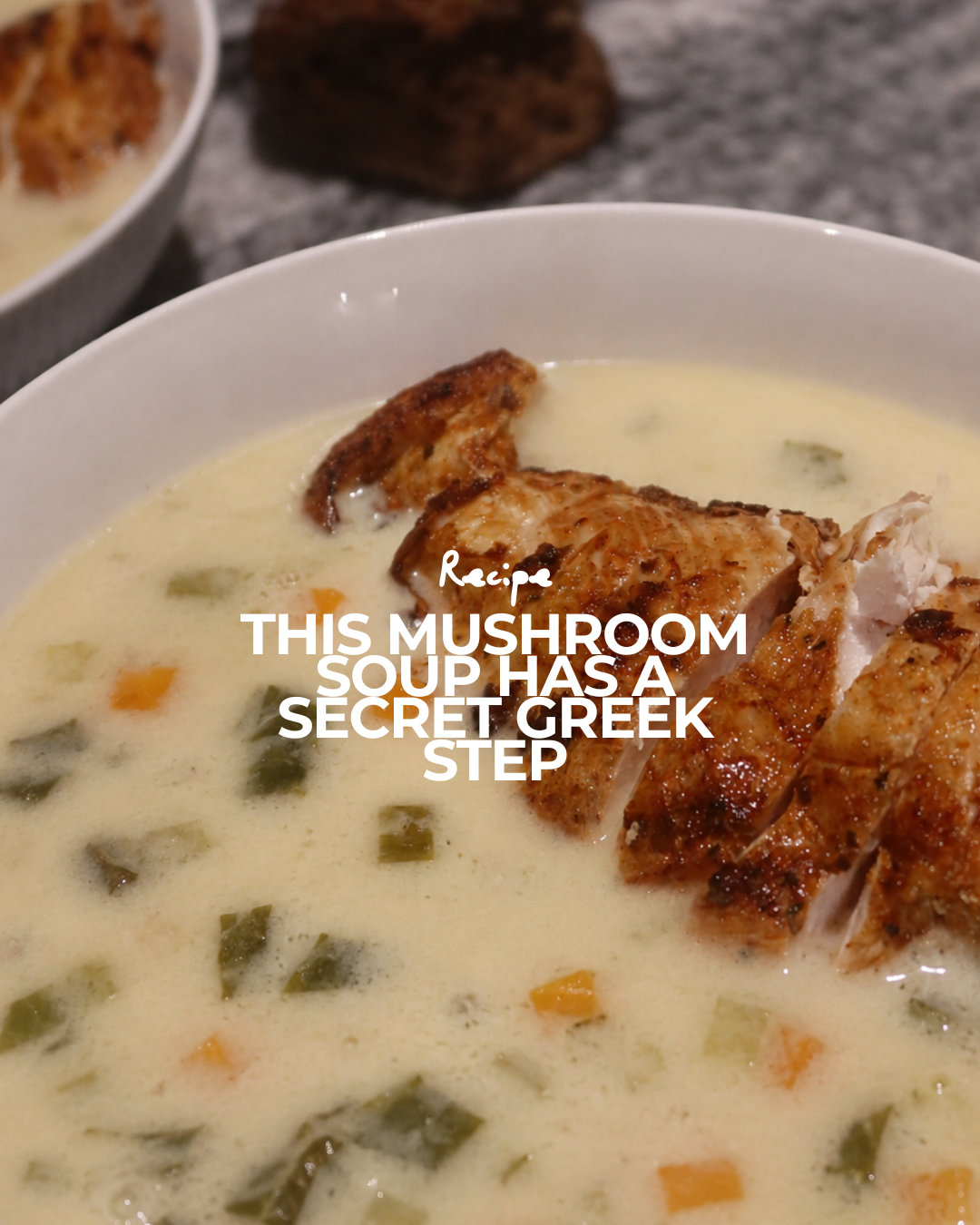 Mushroom Soup with a greek secret