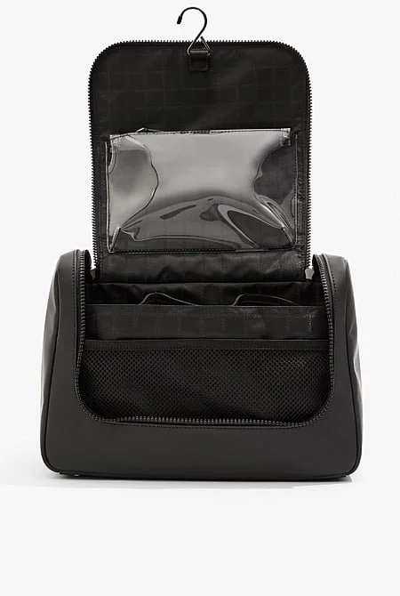 Zip Coated Wash Bag Country Road Black
