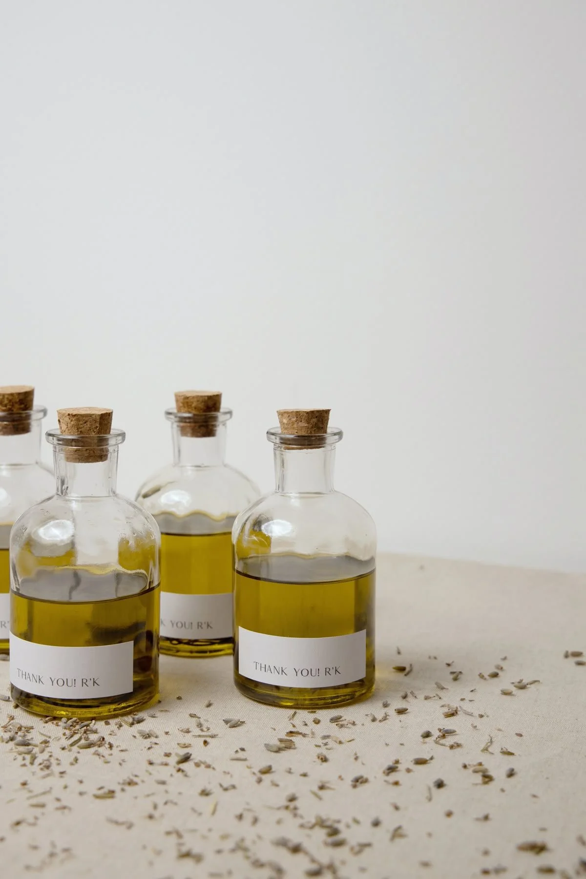 Small olive oil bottles