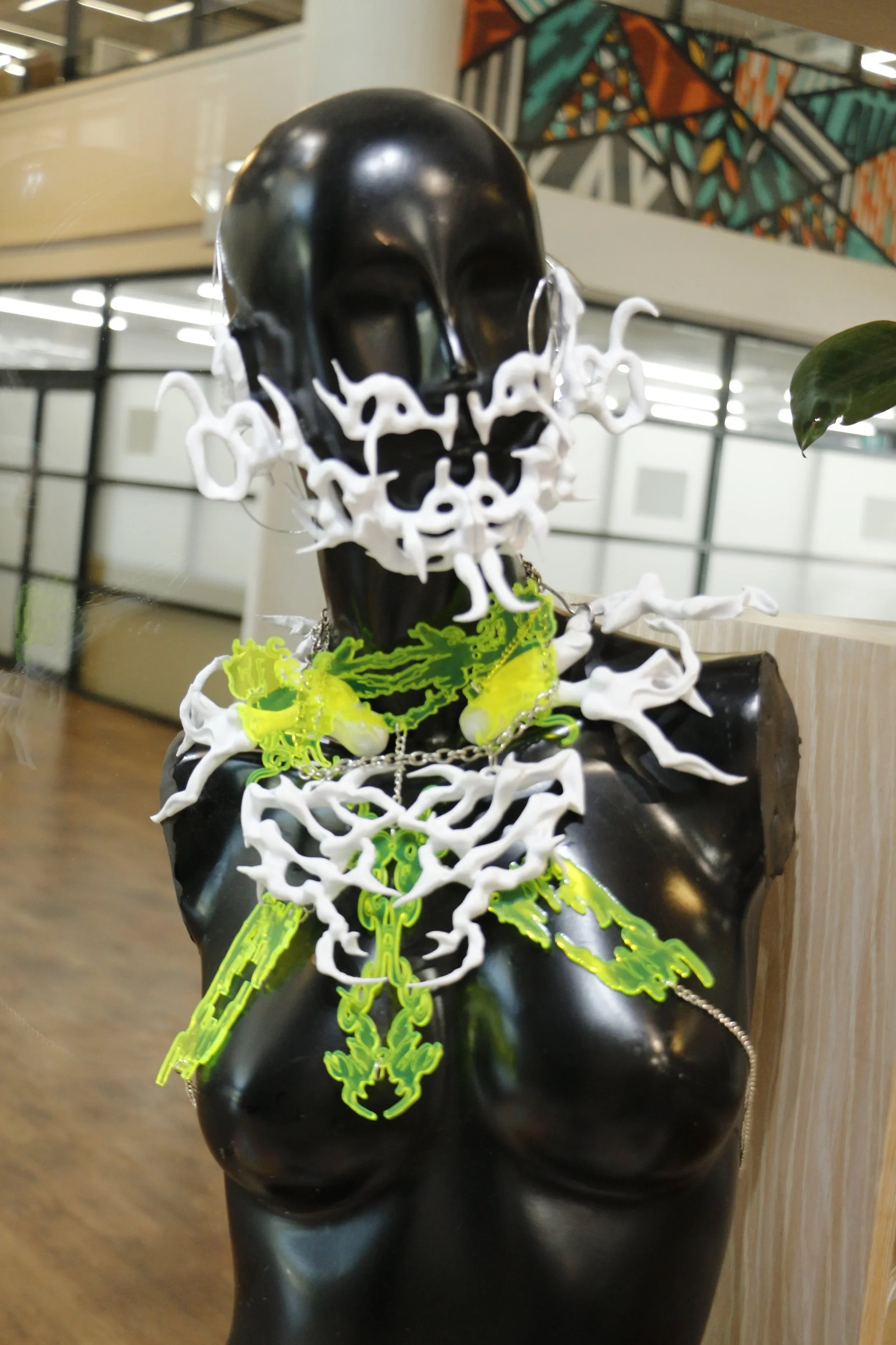 Creative Artwork by Jent Do of body adornment displayed on a mannequin