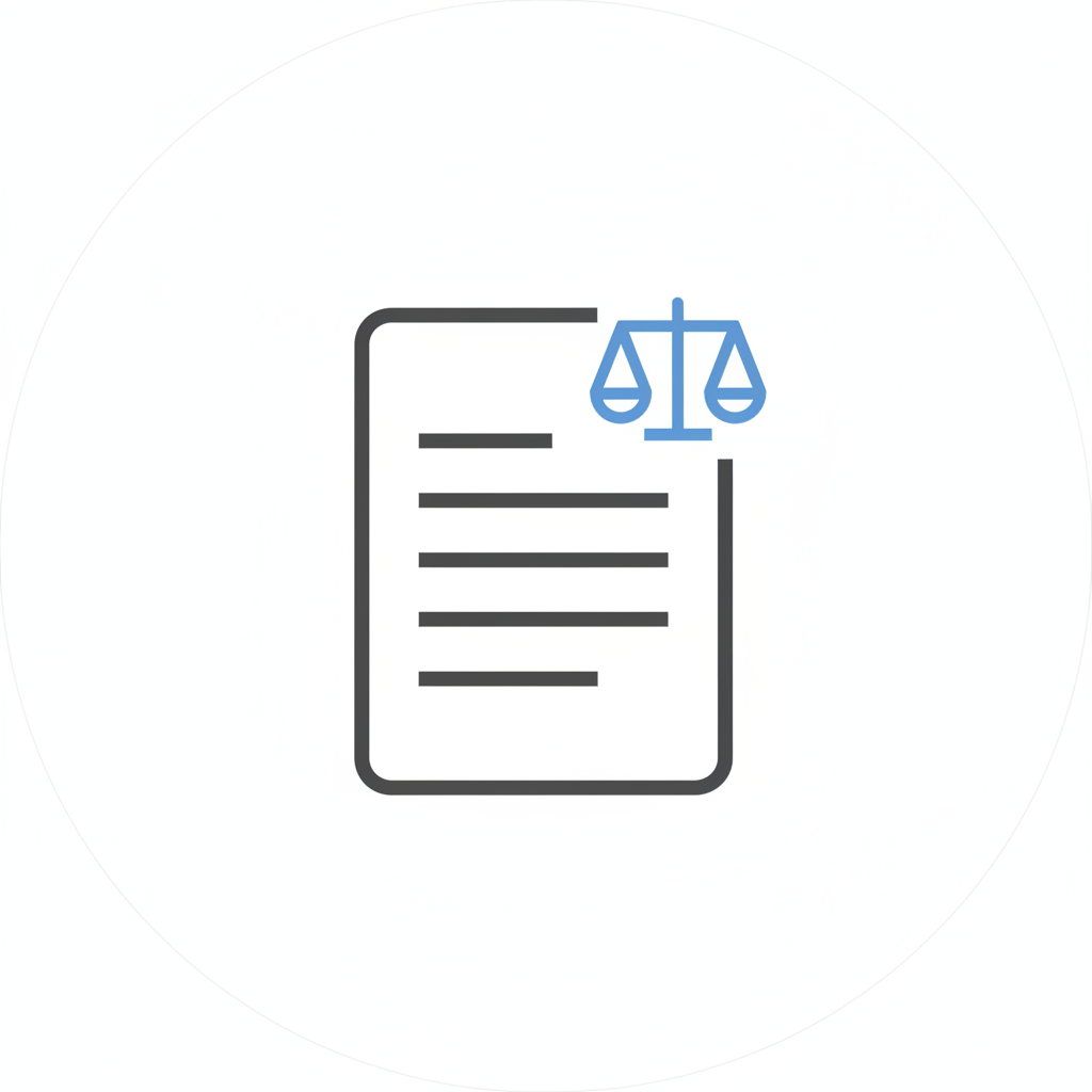 A document icon with a blue scales of justice symbol.