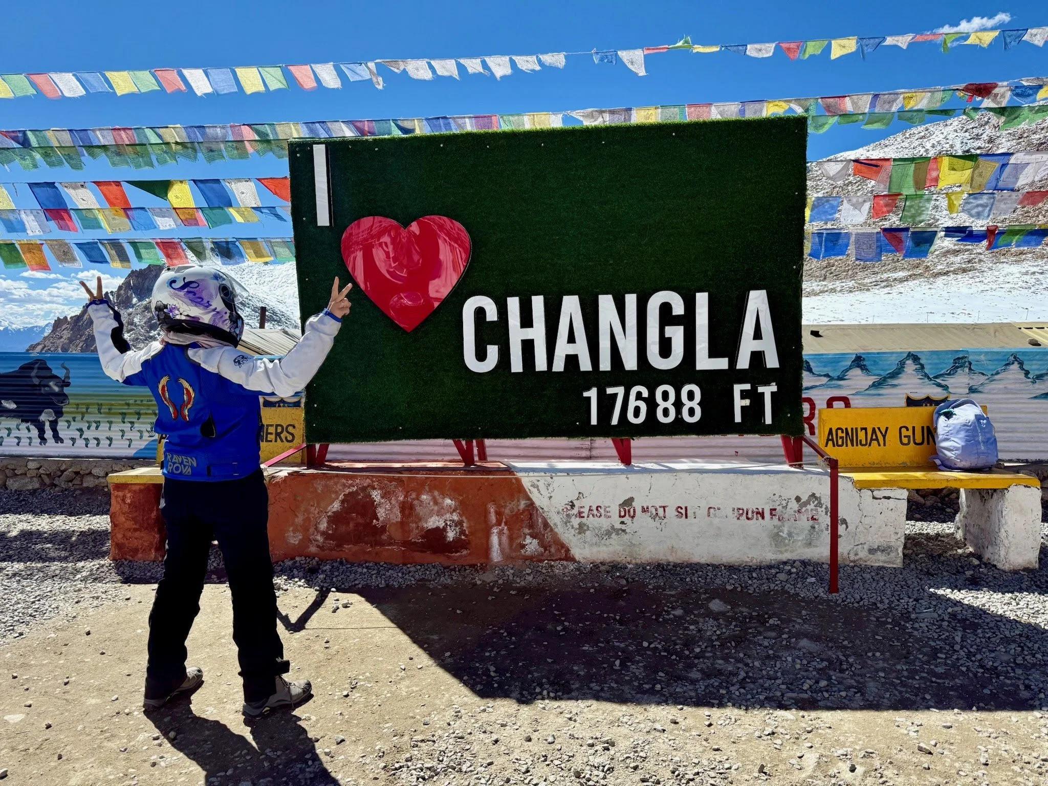 Jennifer DuCharme, LMT and Reiki Master, on a motorcycle journey at Changla Pass. Jennifer brings this same spirit of adventure and healing to her mobile massage and energy work in Seattle and the Eastside.