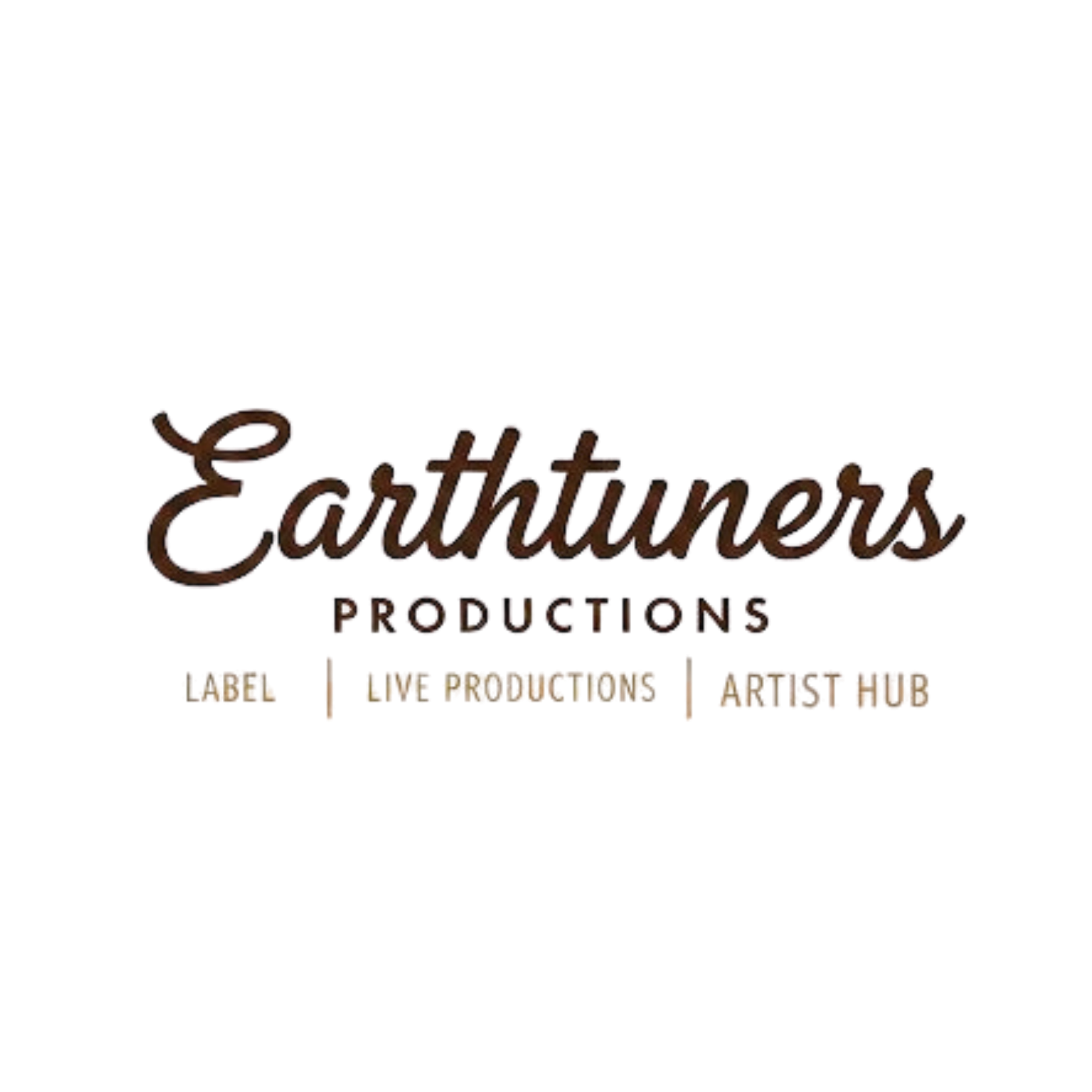 Logo for Earthtuner Productions with the text 'Label, Live Productions, Artist Hub' underneath.