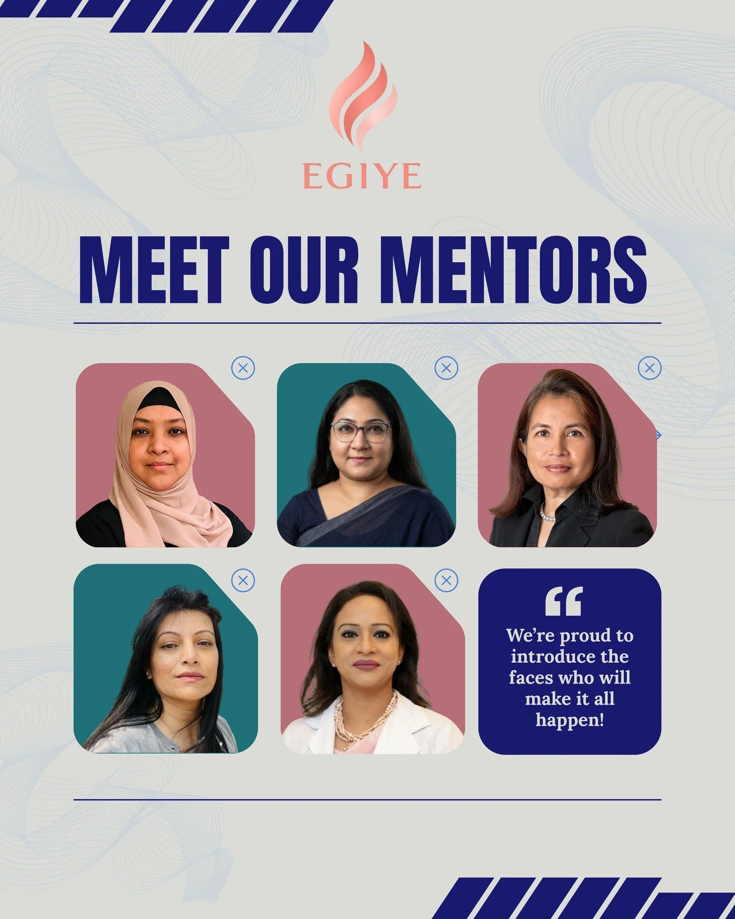 Not advice. Real guidance from women who&rsquo;ve done it.

Ready to say hello to our next set of inspiring EGIYE mentors?

Trailblazers from diverse fields who have unapologetically carved out their own niche!

Click on our bio to unlock your growth