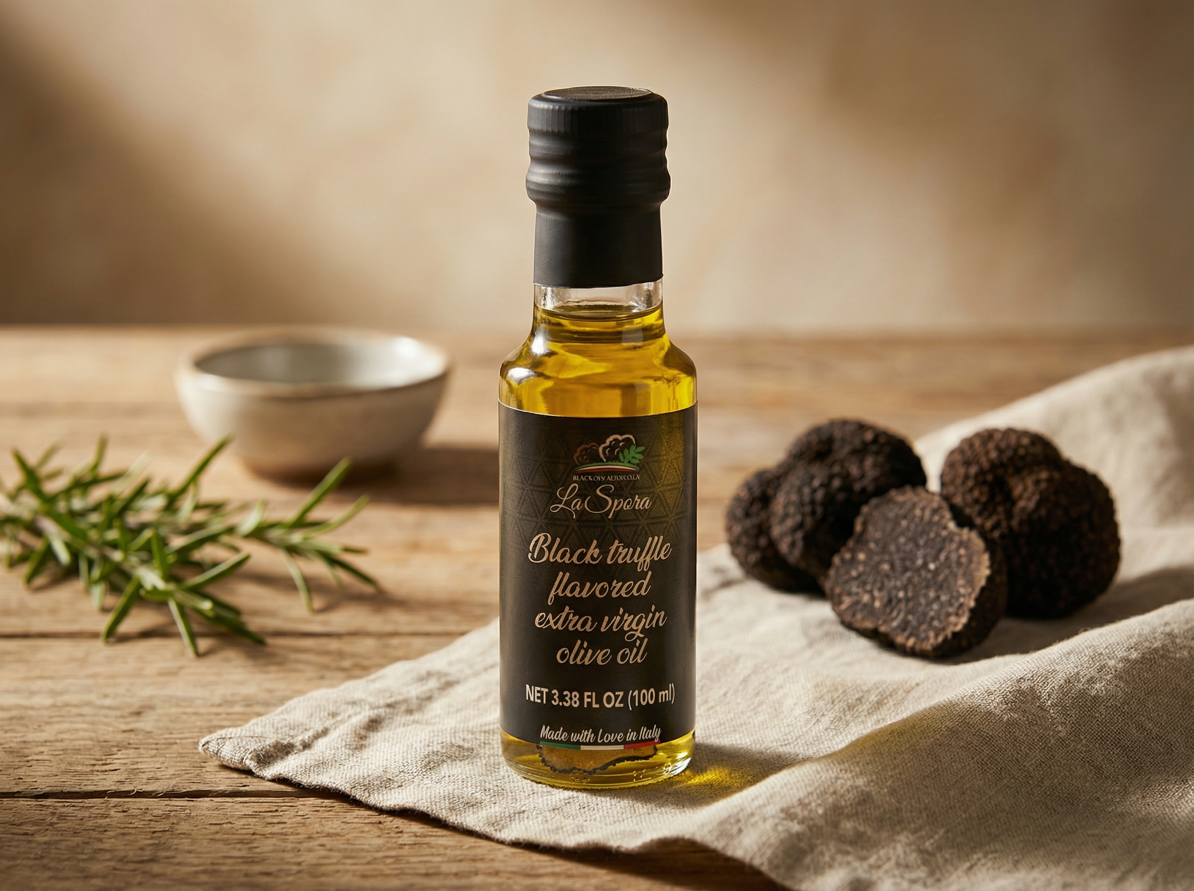 Black Truffle-Flavored Extra Virgin Olive Oil