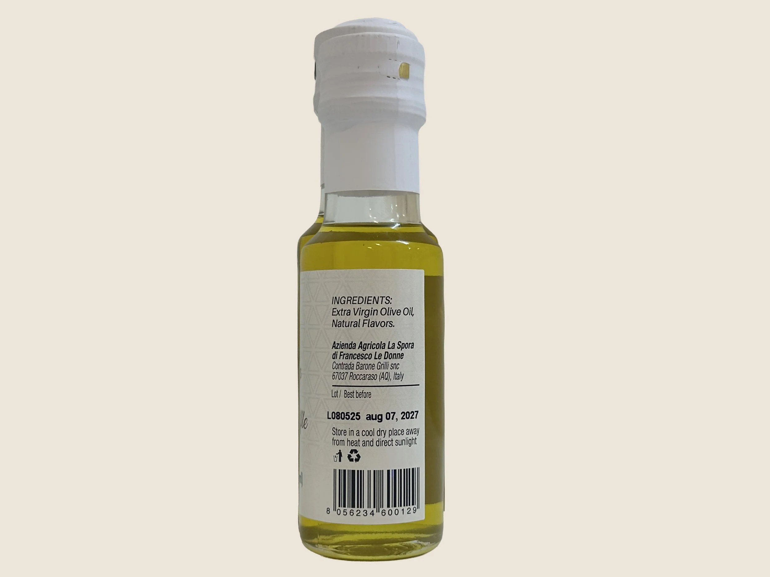 White truffle olive oil drizzled over pasta as a finishing oil