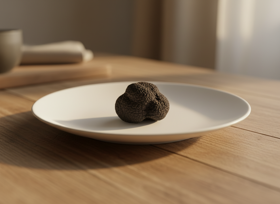 Buy Gourmet Prime Truffle Products OnlineGourmet Prime Truffle Products Luxury black truffle oil bottle on wooden table