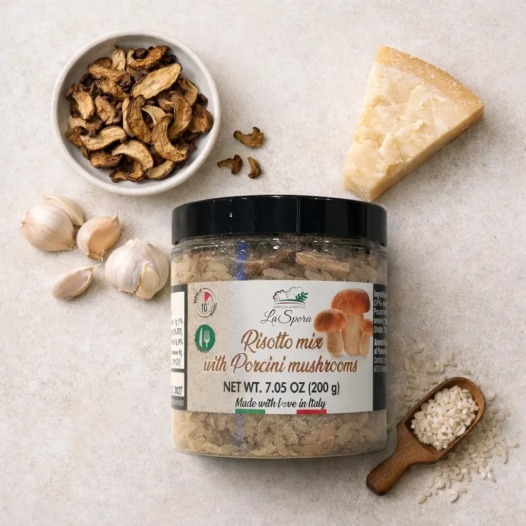 Quick Garlic Porcini Risotto — creamy, ready in 15 minutes, and perfect for cozy dinners. Pin for weeknight inspiration.