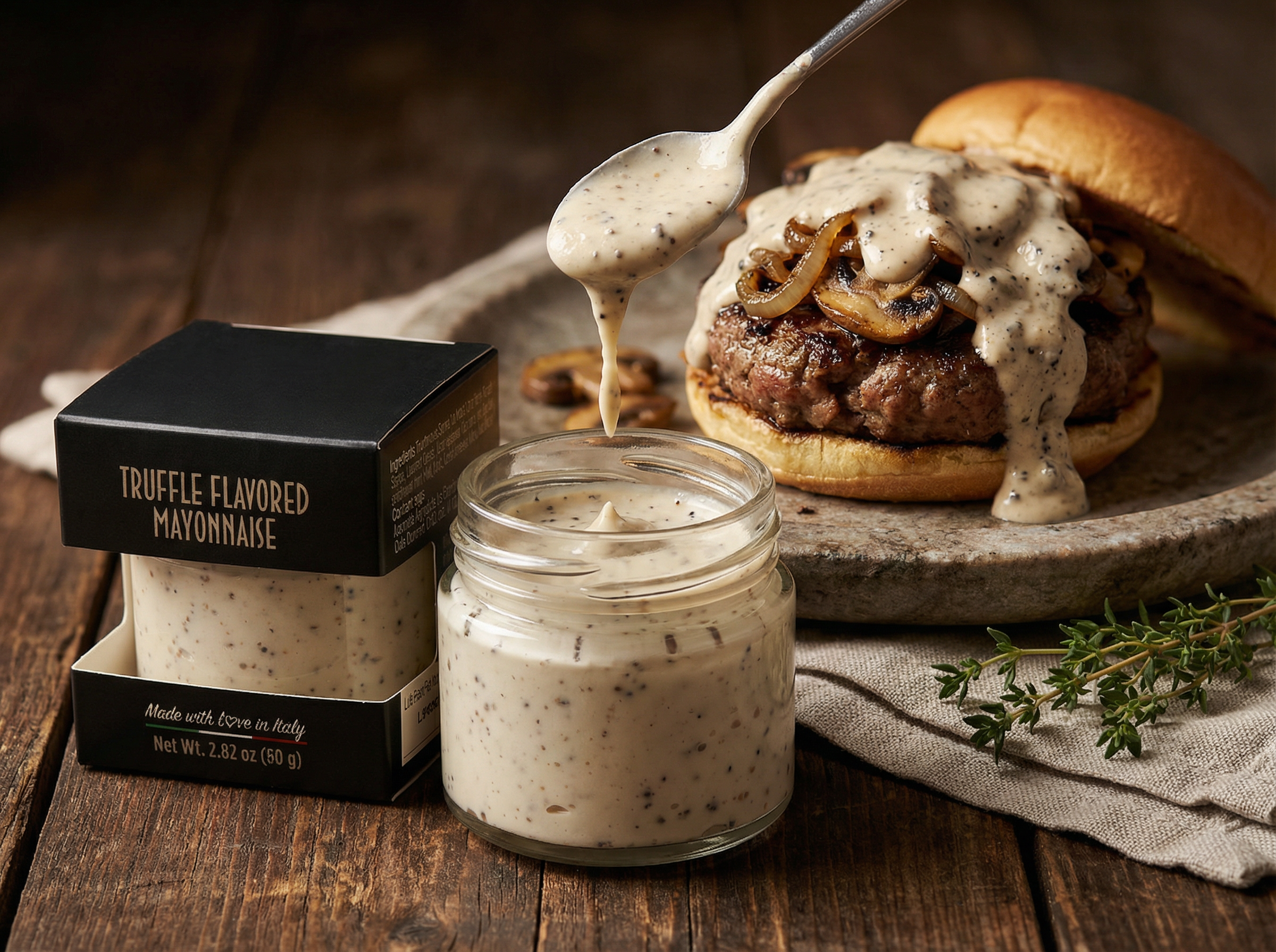 Truffled flavored mayo for burgers, steaks, lobster .png