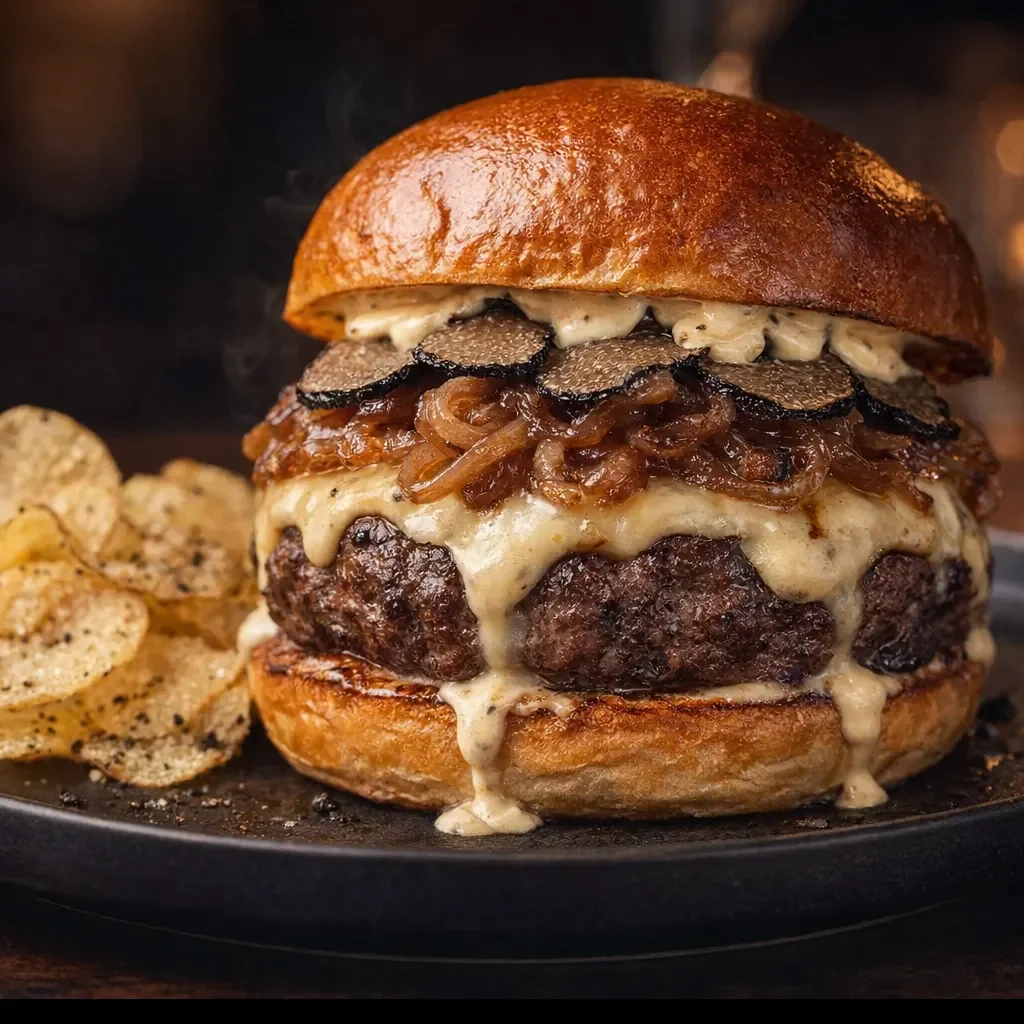 Upgrade your burger night with premium truffle ingredients. Includes truffle mayo, real black truffle slices, and gourmet chips.webp