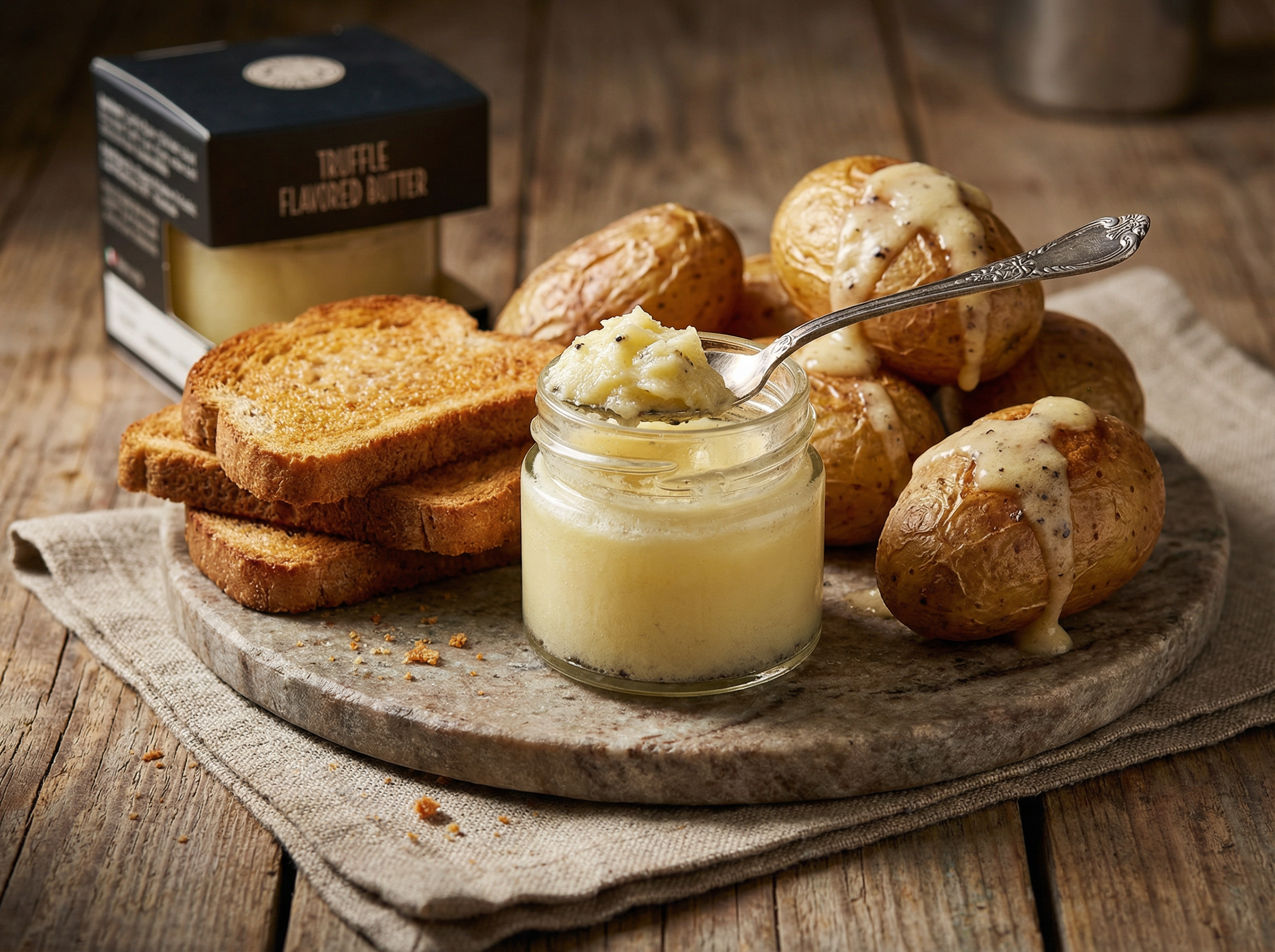 Creamy Italian truffle butter made with real black truffles.