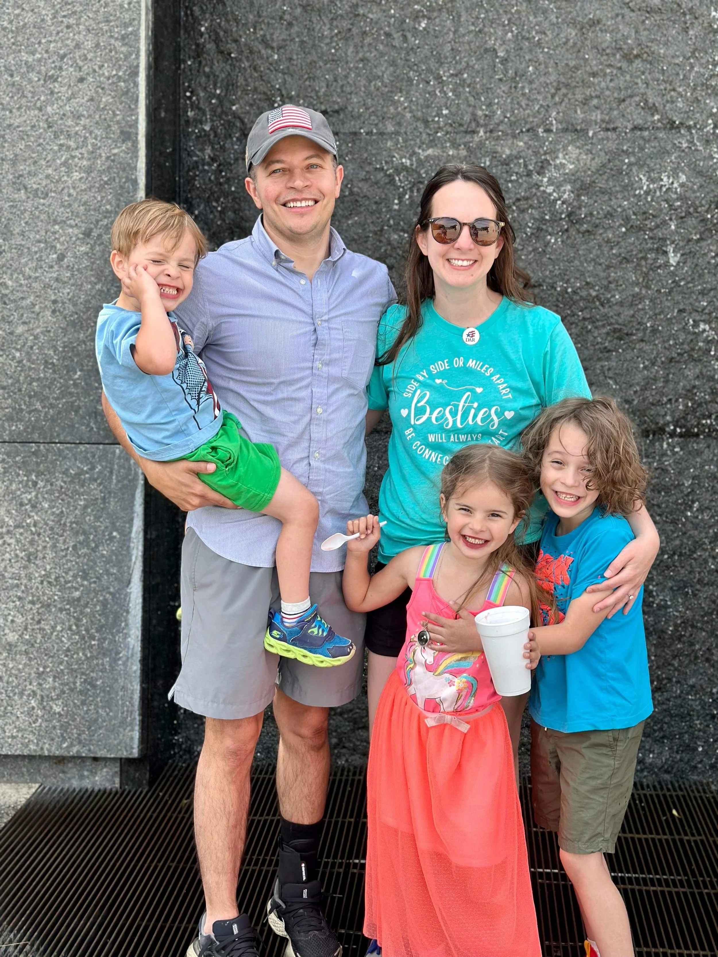 Dr. Moore and family pose for a photo on vacation.