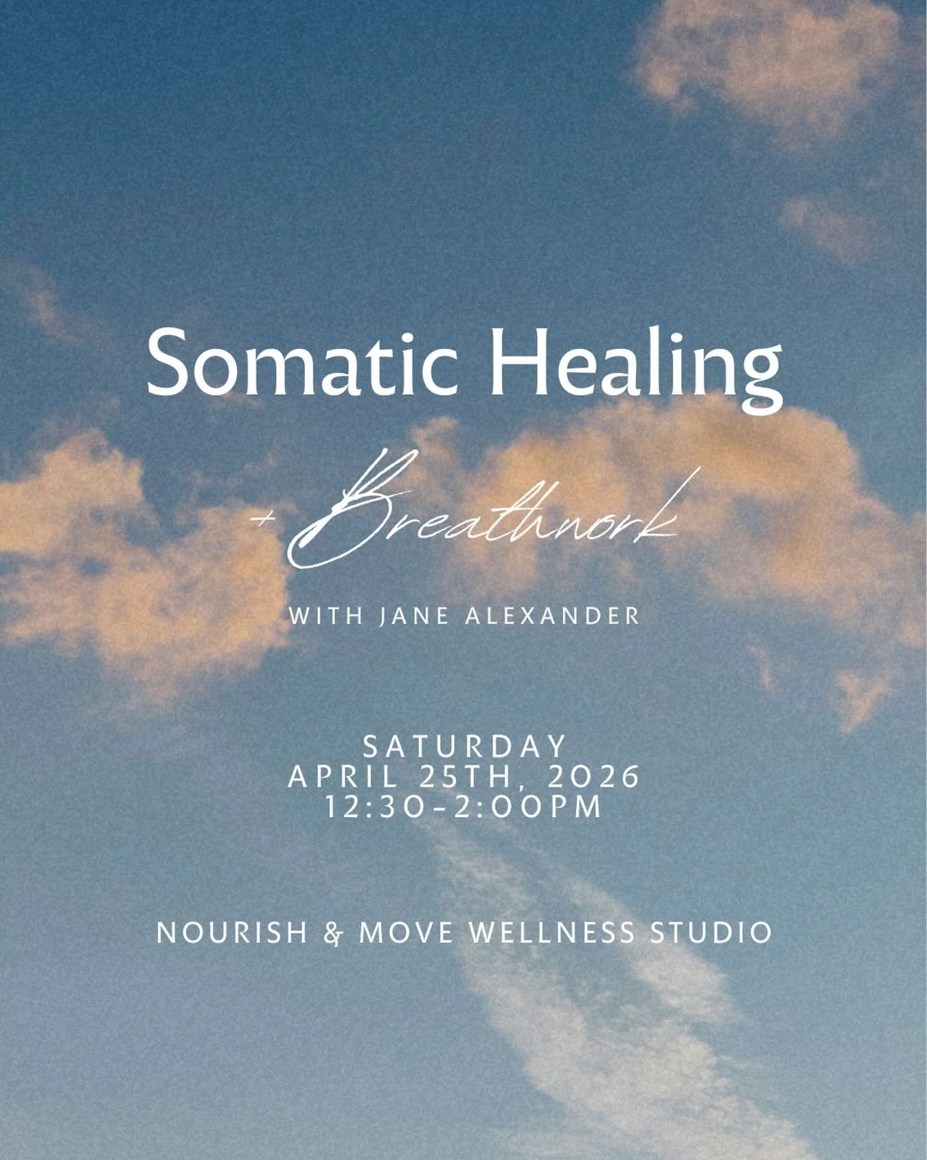A space to come back into your body gently, honestly, and without force 🤍

Join us for Somatic Healing + Breathwork with Jane Alexander, an experience designed to help you release stored tension, regulate your nervous system, and reconnect with your