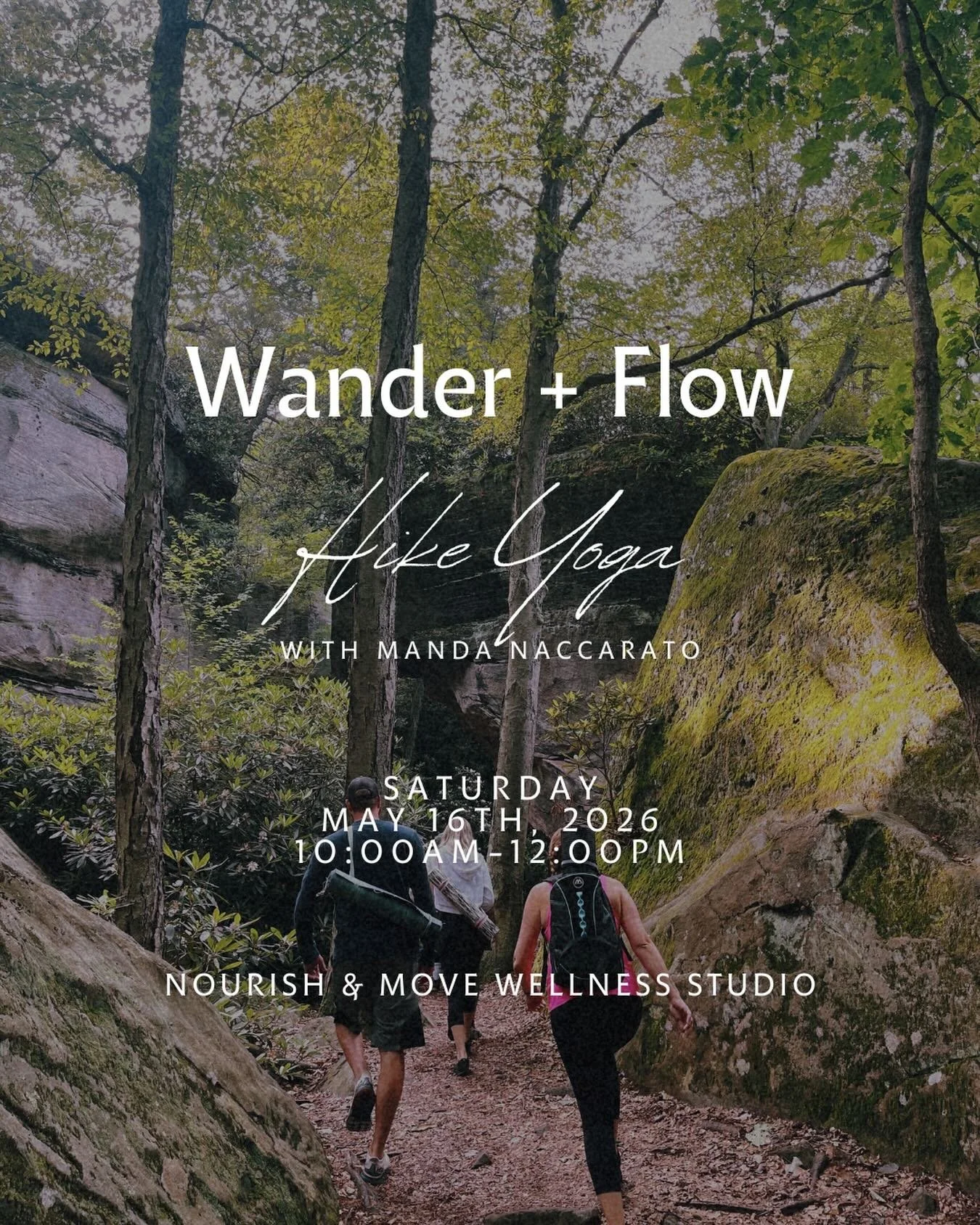 Step out of your routine and into something more natural&hellip; 🌿

Wander + Flow is an invitation to move with the earth where each step, each breath, becomes part of the experience. We&rsquo;ll hike together through North Park&rsquo;s Green Trail,