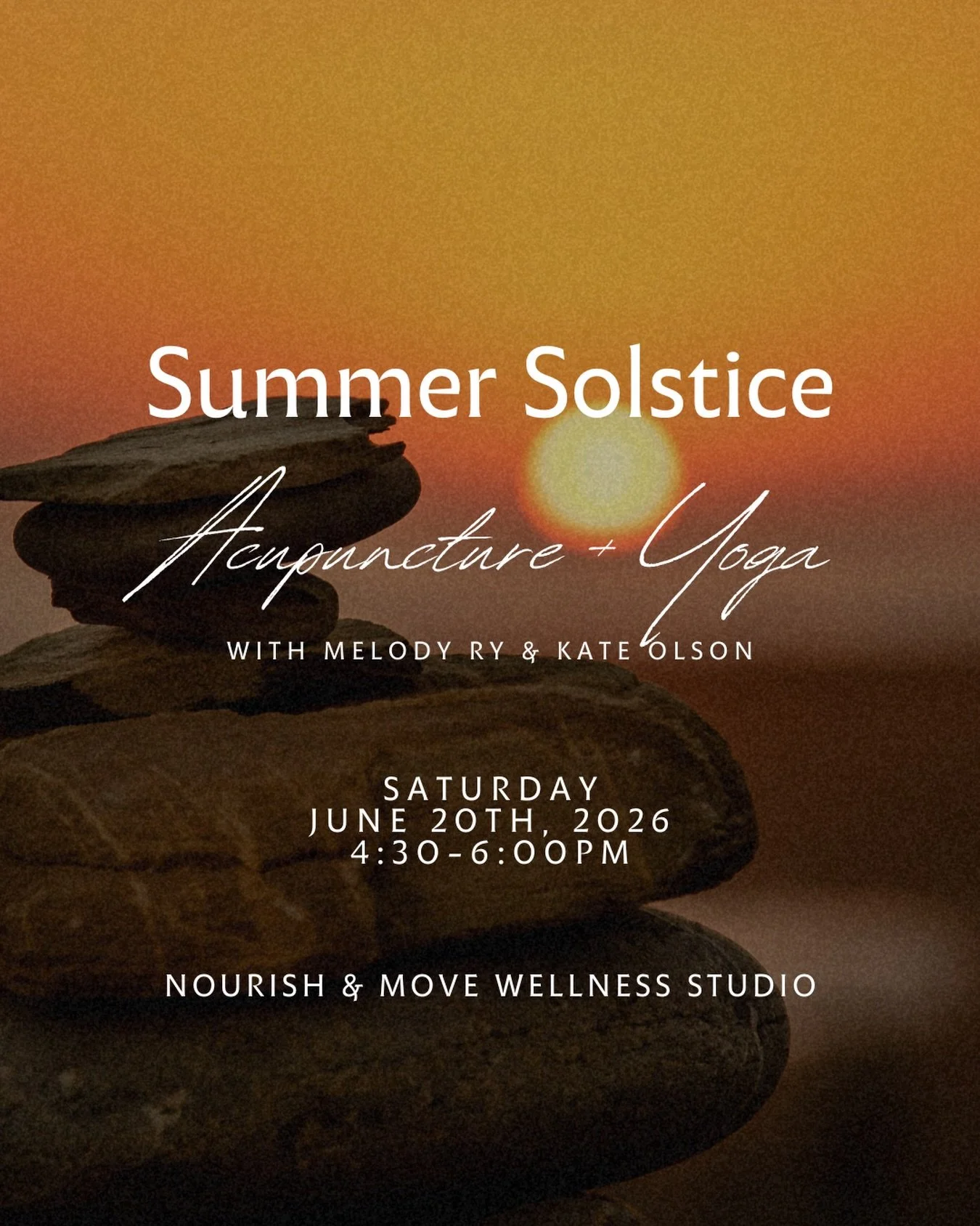 ☀️✨ Summer Solstice Acupuncture + Yoga ✨☀️

Join us in honoring the longest day of the year with an evening of intentional movement, deep restoration, and seasonal alignment.

The Summer Solstice marks a peak of light, energy, and expansion. In Tradi