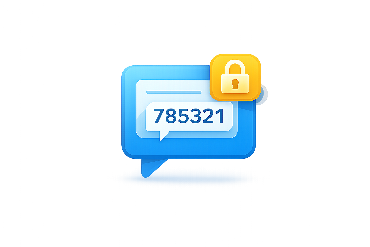 SMS OTP authentication with message bubble and security lock