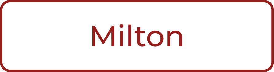 Red text on black background that reads 'Milton'.