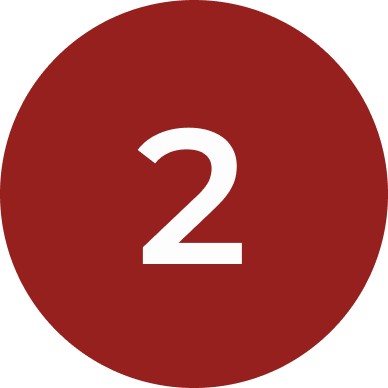 Red circle with the number 2 in white