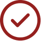 A black check mark inside a red circle with a black check mark