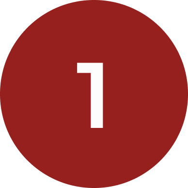 A red circular sign with the number one in white.