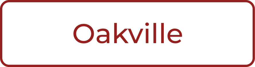 Text that says 'Oakville' on a black background with a red border.