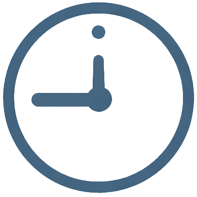 A simple clock showing the time as 3:00.