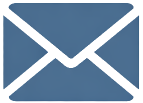 Icon of a blue envelope with a black outline.