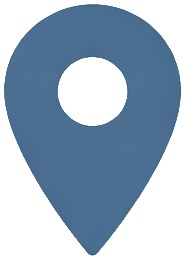 Map location pin icon with a blue color.