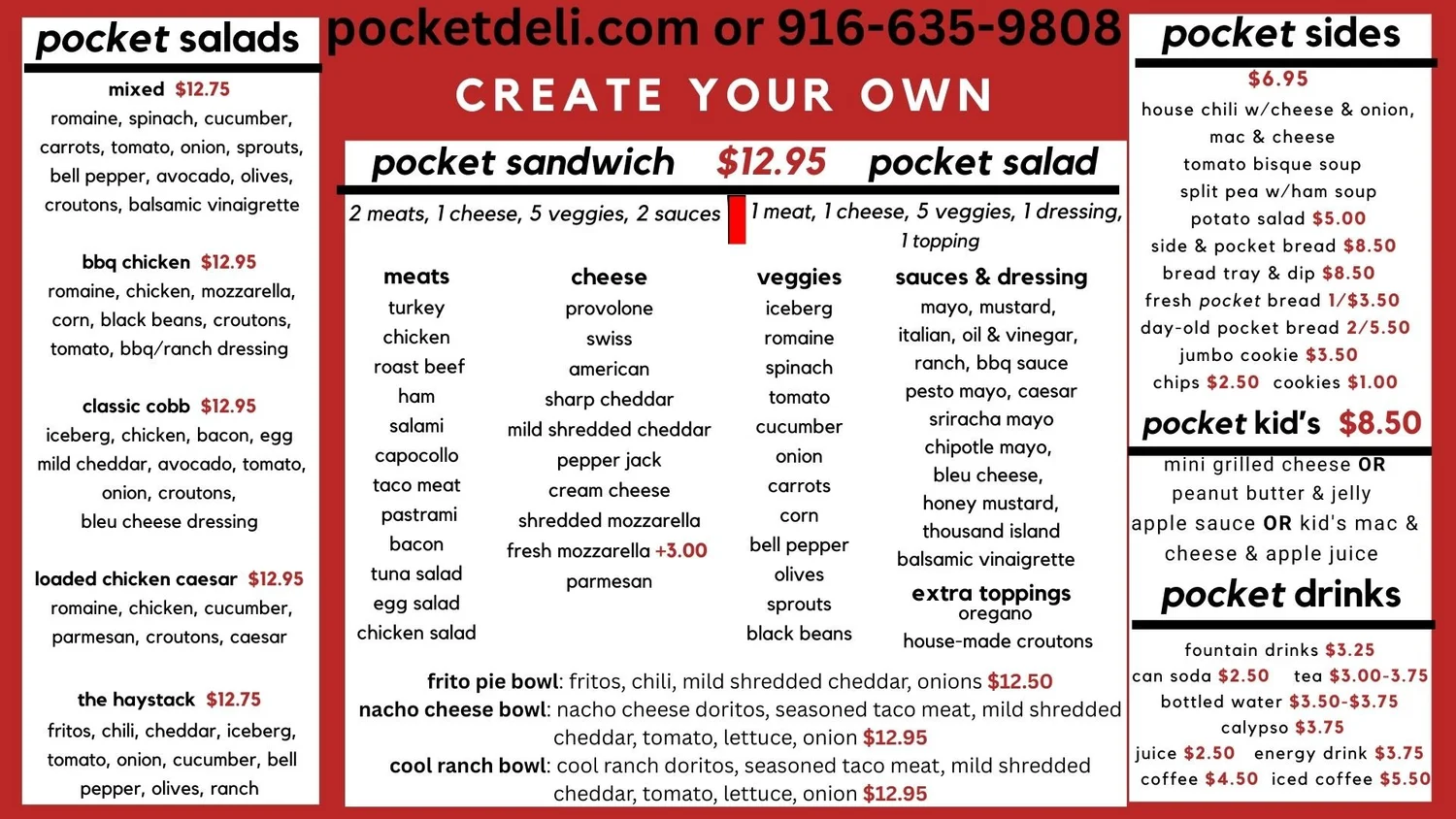 Pockets Shell Menu Our Menu — Pocket Deli