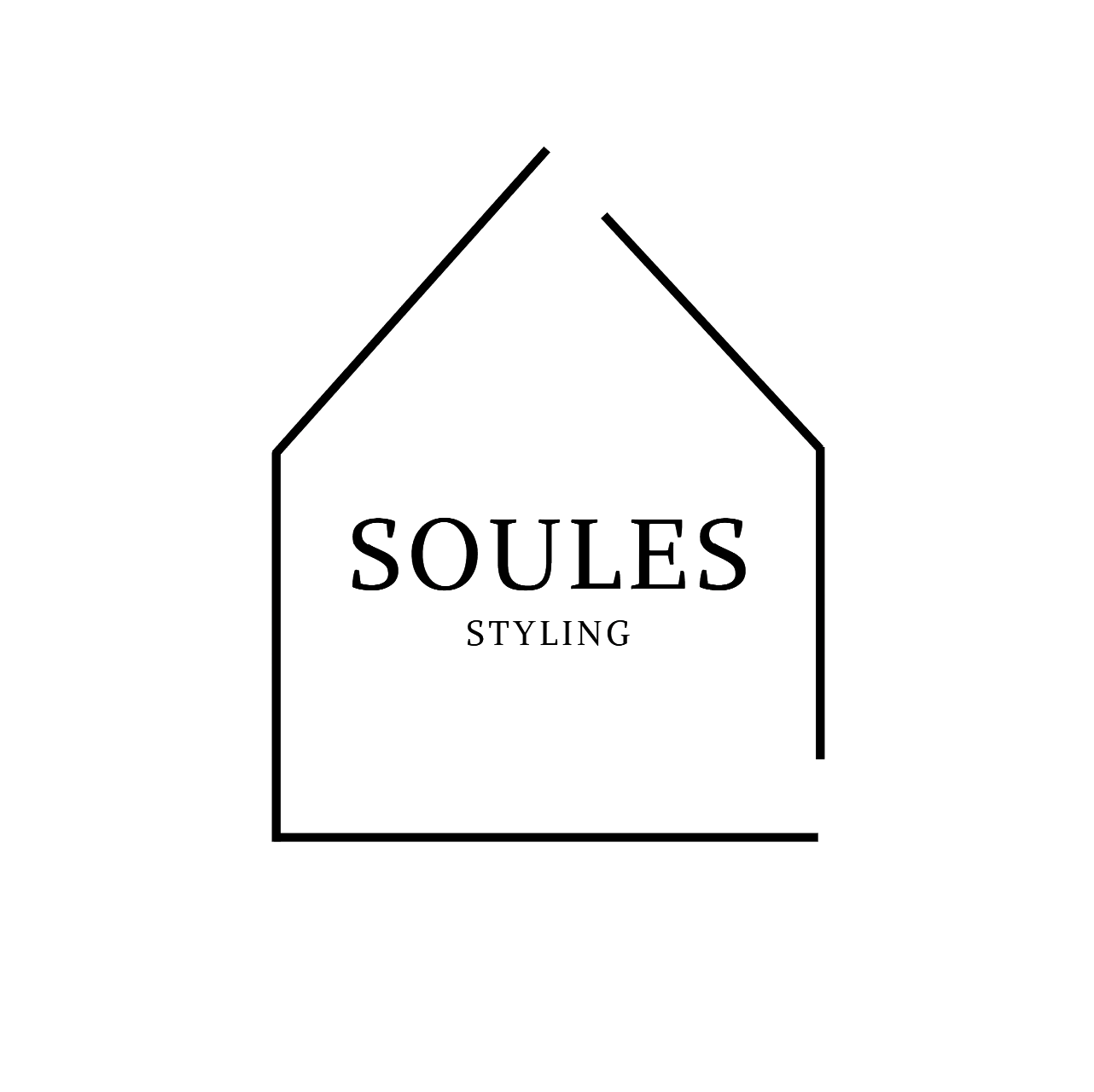 Logo for Soules Styling with a house outline and the words Soules Styling in the center.