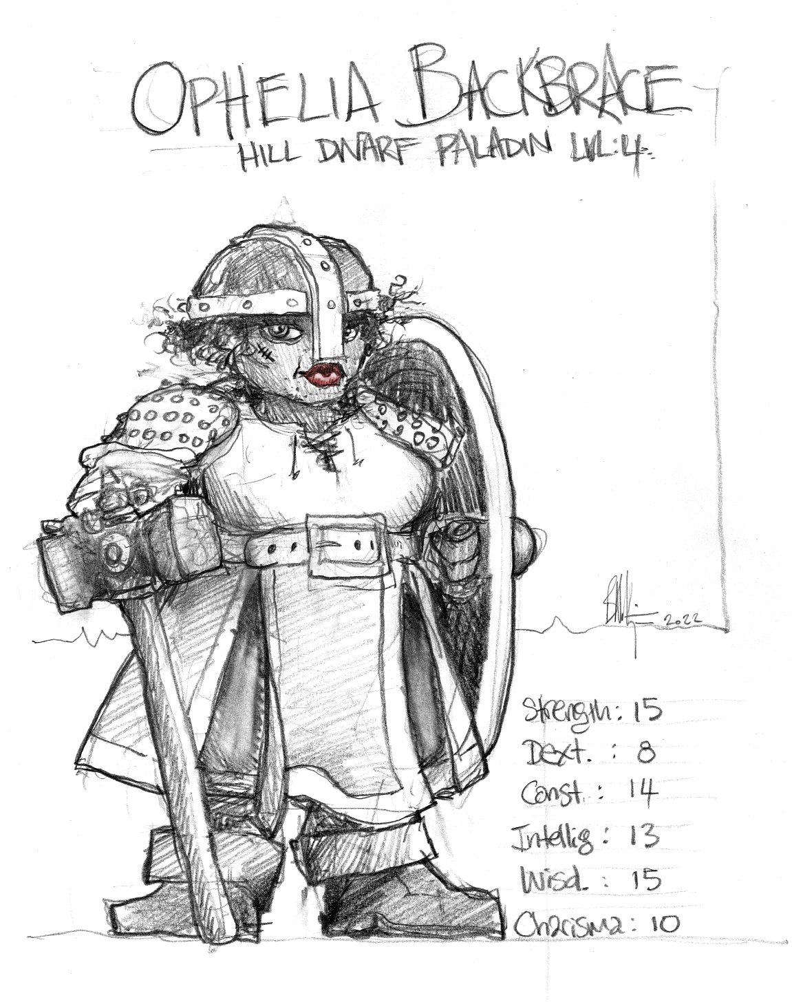 CHARACTER CONCEPT SKETCH: OPHELIA BACKBRACE