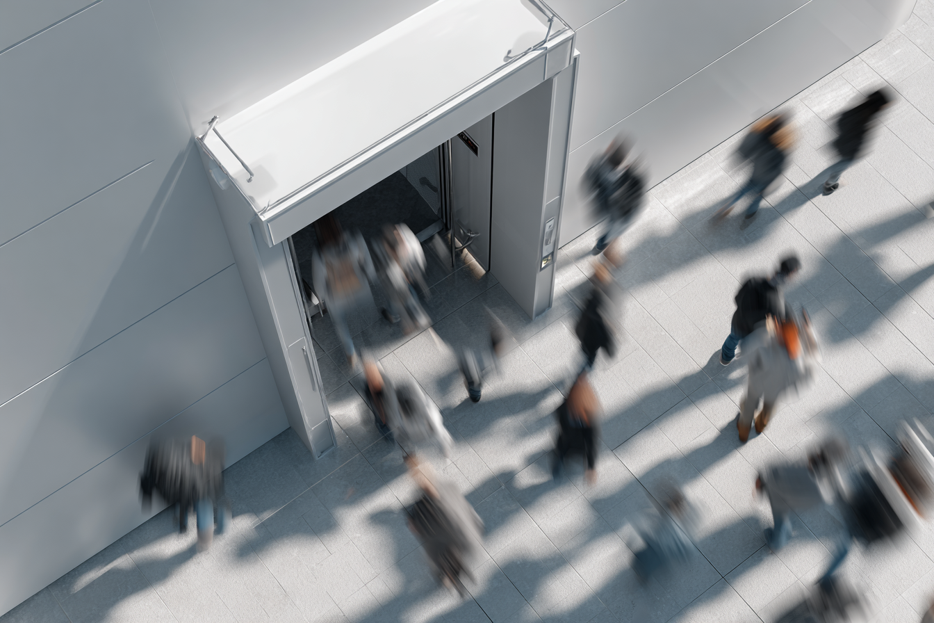 Comptage de personnes. Caméras positionnées aux points stratégiques (entrées, zones de passage). Analyse automatique des flux en temps réel. Distinction des entrées et sorties. Remontée des données via une interface dédiée