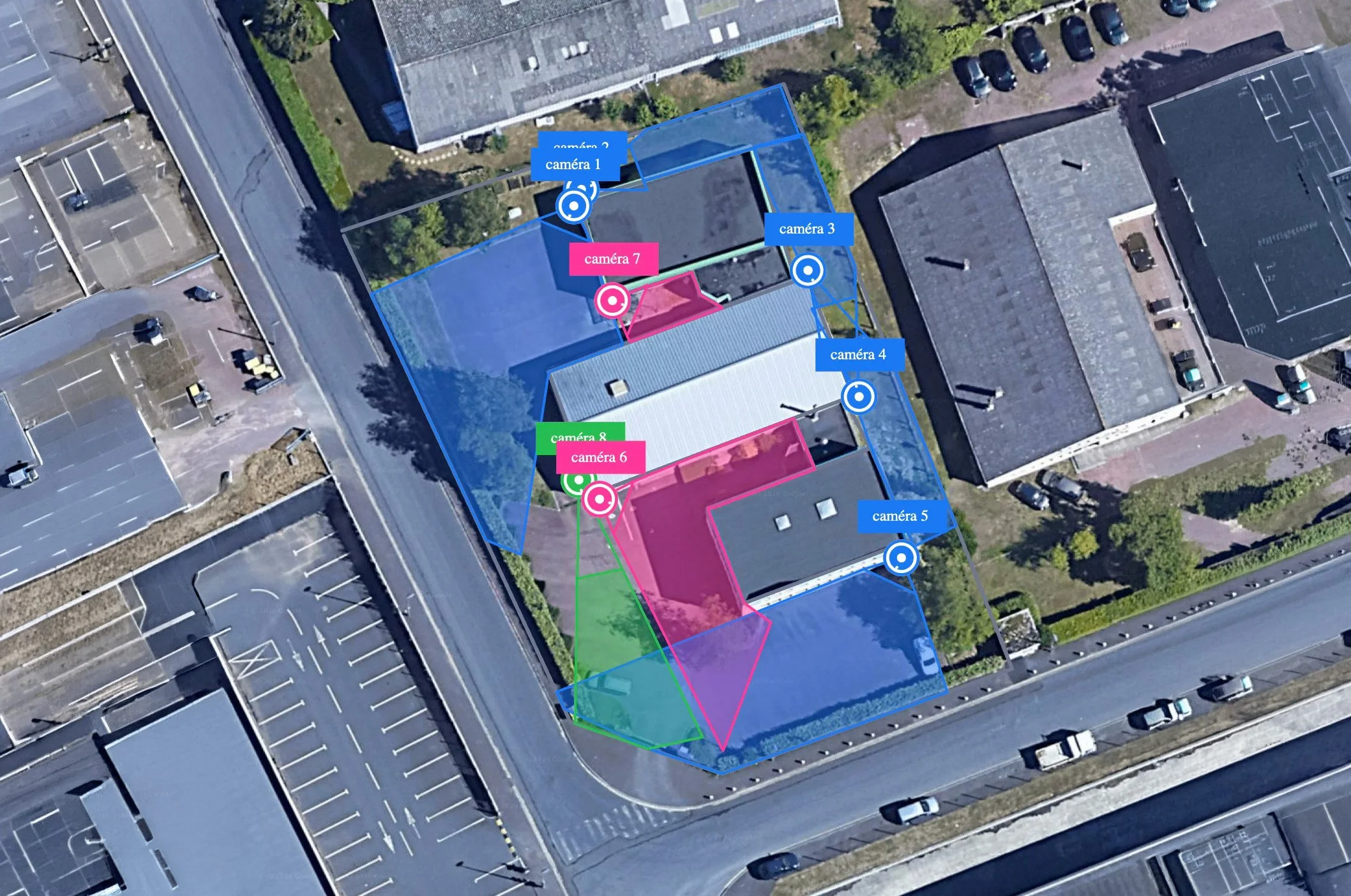 Plan d'étude de surveillance des zones à surveiller, le positionnement des caméras, la couverture des espaces sensibles, les infrastructures réseau nécessaires. Techniserv Normandie - Solutions de vidéosurveillance pour les professionnels.